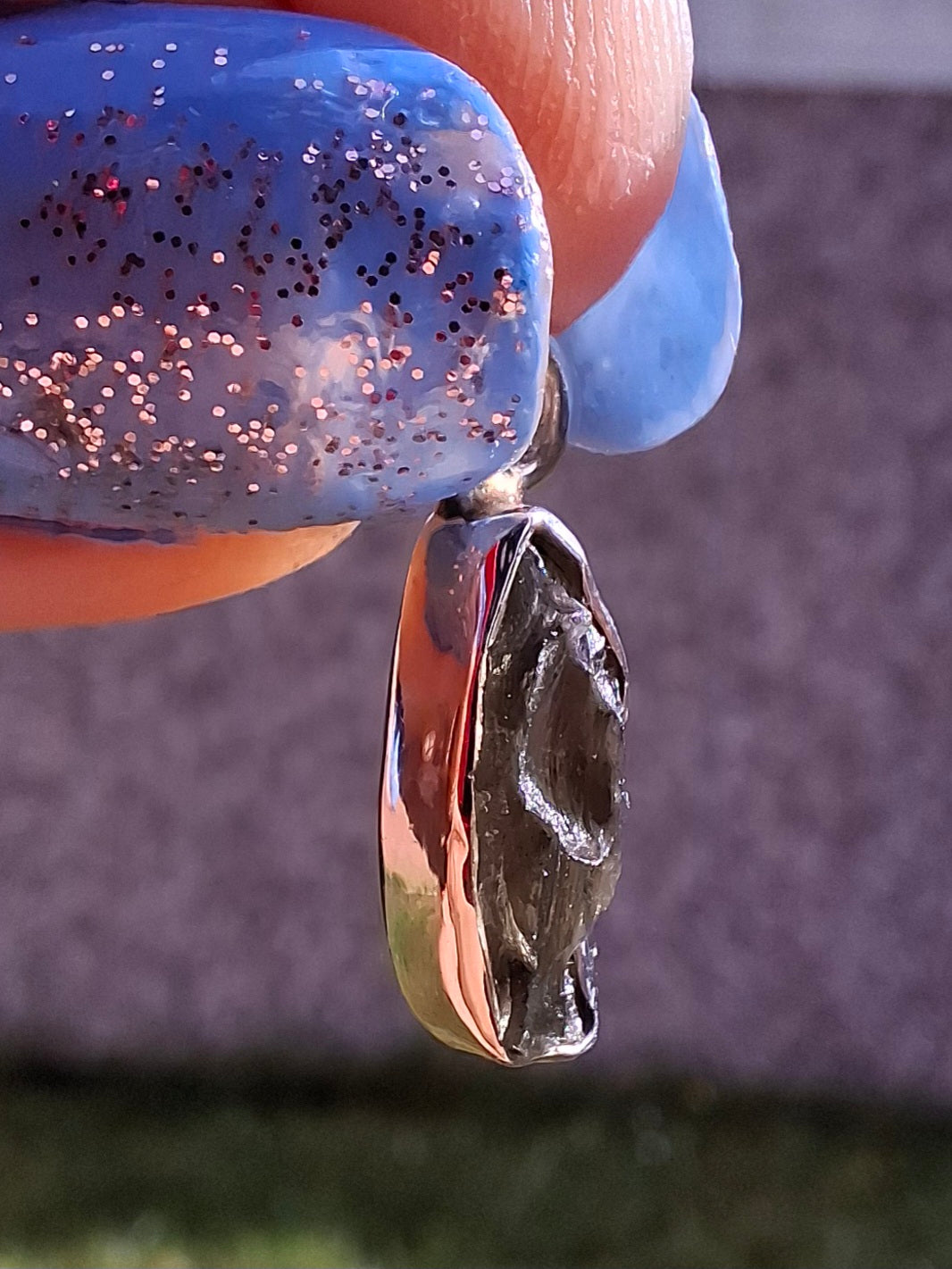 Moldavite Pendant, 925 Silver, Tektite (Ref: P48)