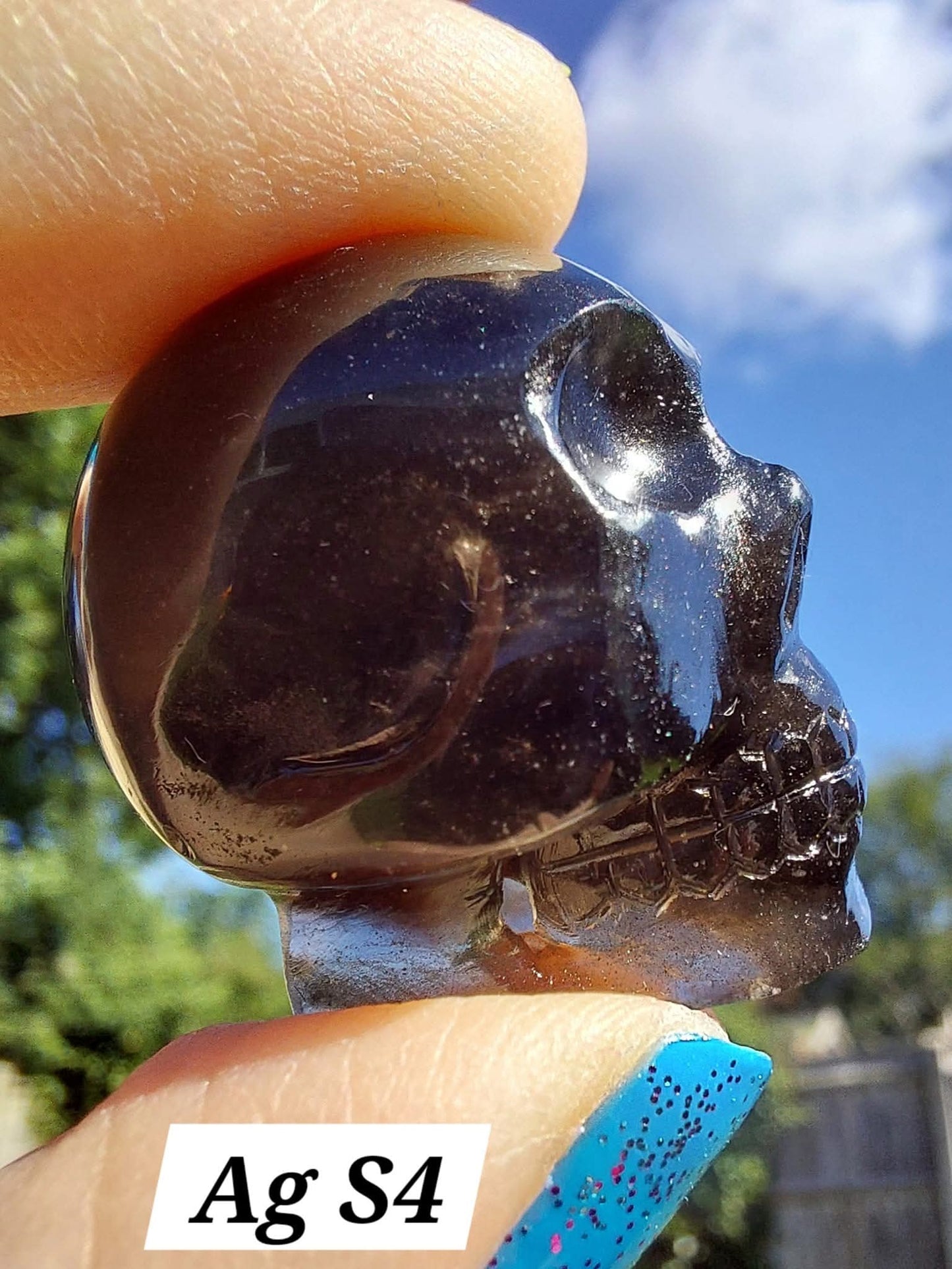 Agni Manitite SKULL Carving, 18.88g, Crystal (Ref: Ag S4)