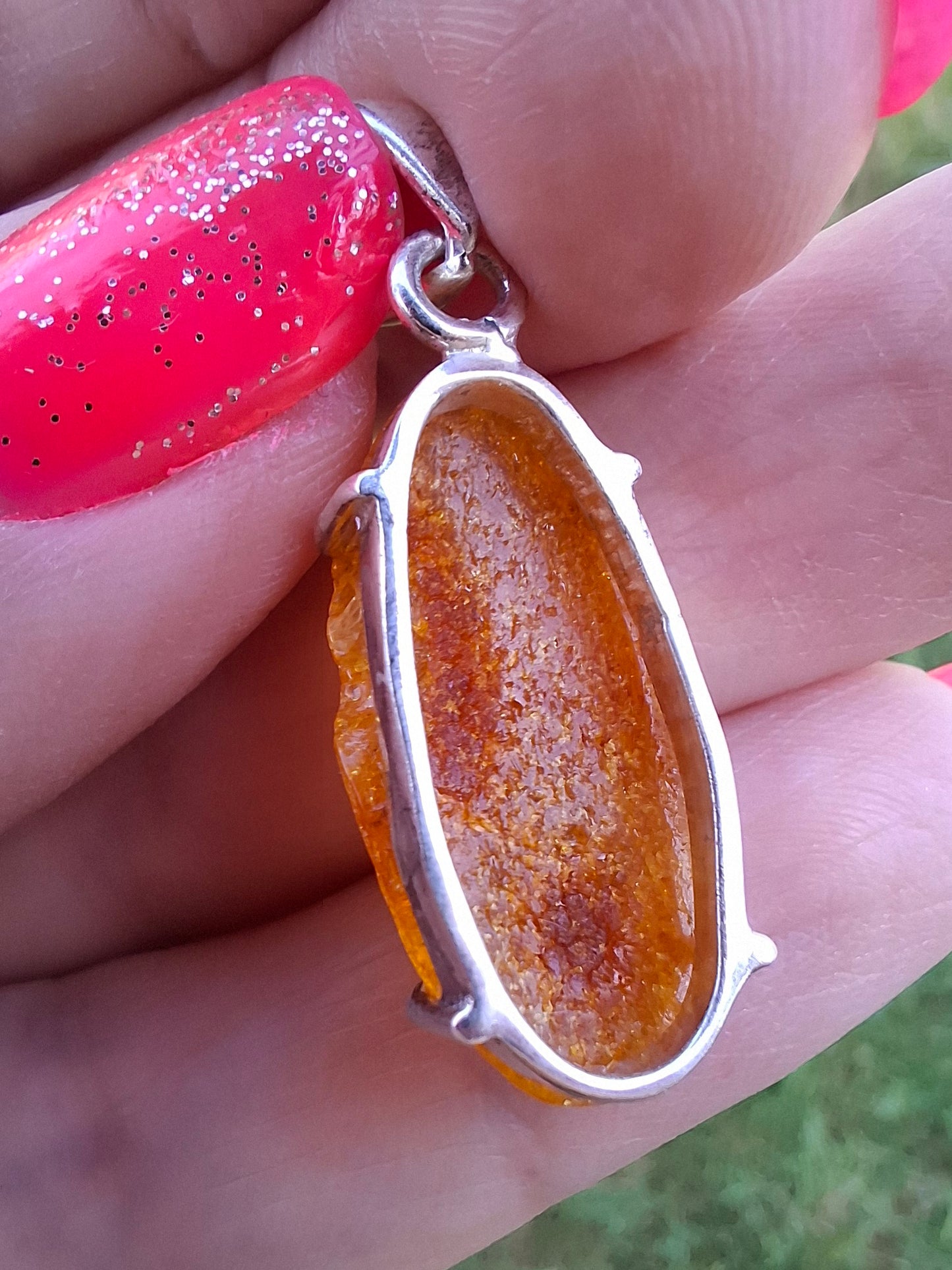 Baltic Amber Pendant, 925 Silver, Fossil (Ref: AP12)