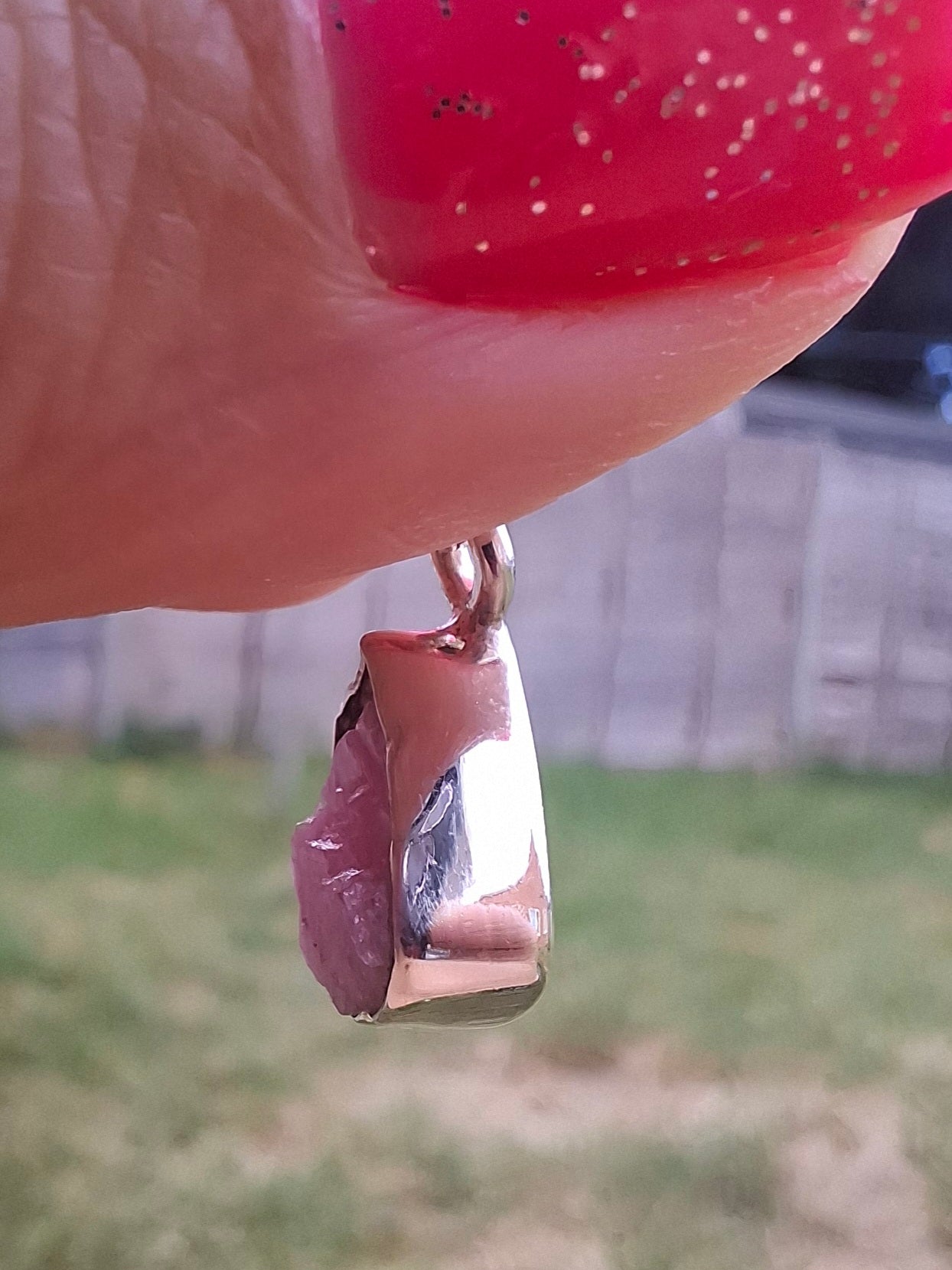 Pink Tourmaline Pendant, 925 Silver, Crystal (Ref: PT10)