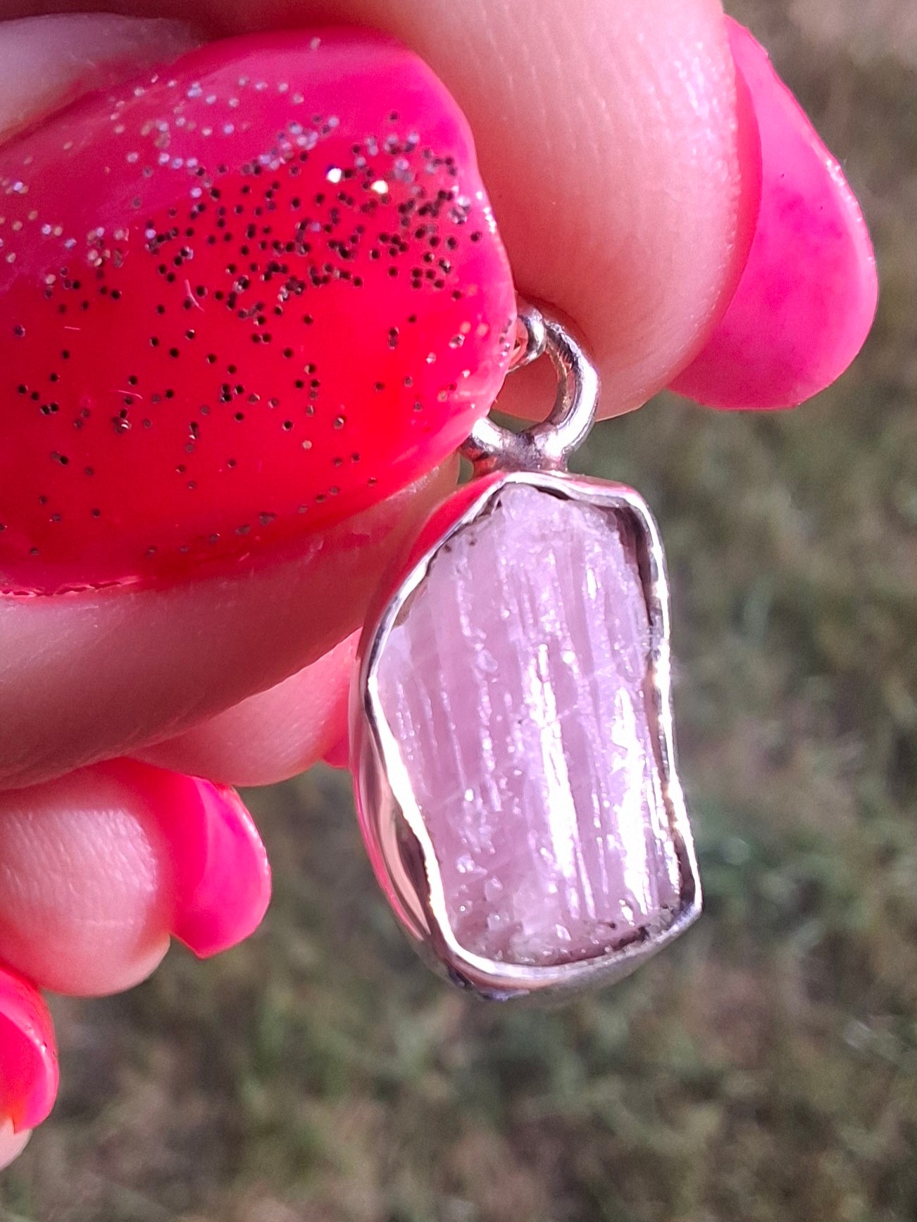 Pink Tourmaline Pendant, 925 Silver, Crystal (Ref: PT69)