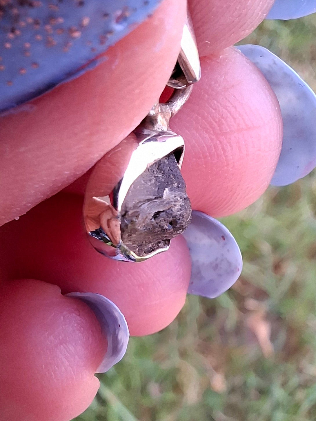 Moldavite Pendant, 925 Silver, Tektite (Ref: P38)
