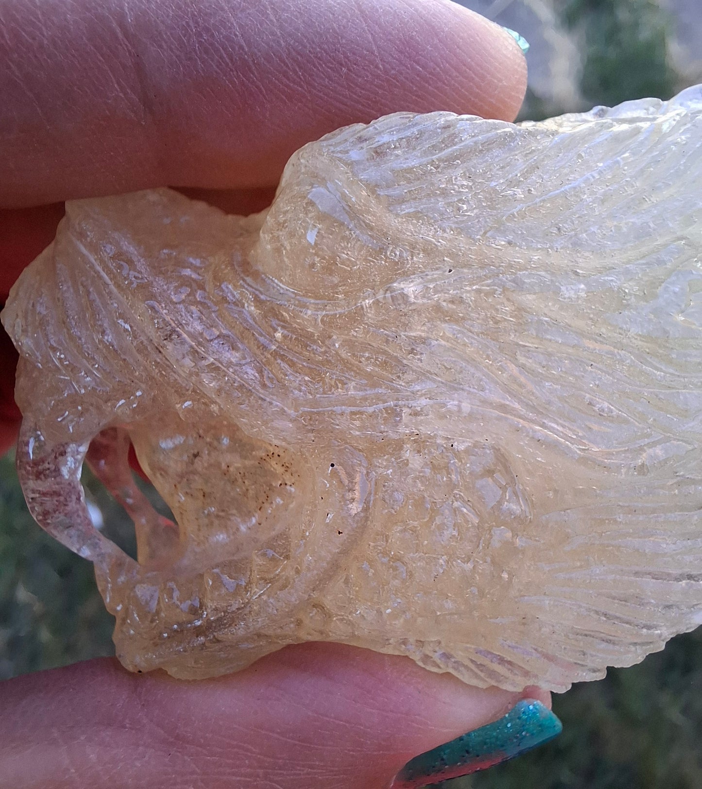 Libyan Desert Glass DRAGON HEAD Carving, 75.84g, Tektite (Ref: Dragon1)