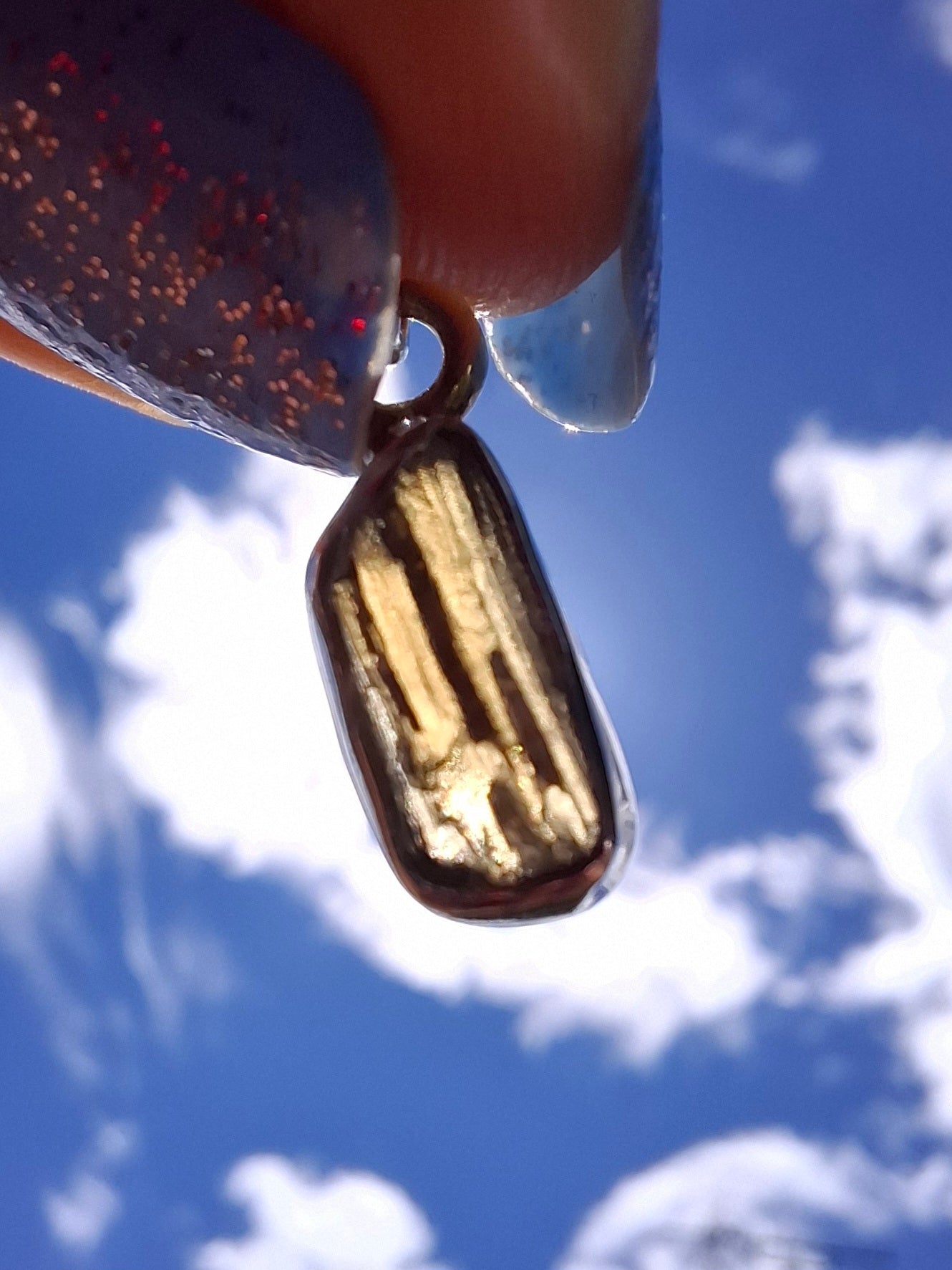 Moldavite Pendant, 925 Silver, Tektite (Ref: P91)