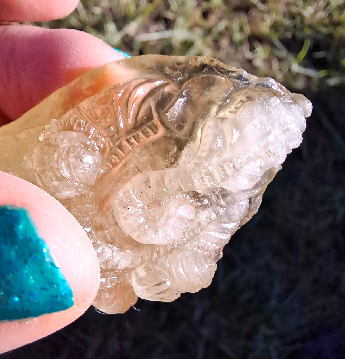 Libyan Desert Glass carving, GANESHA, 26.47g, Tektite (Ref: Ganesha1)