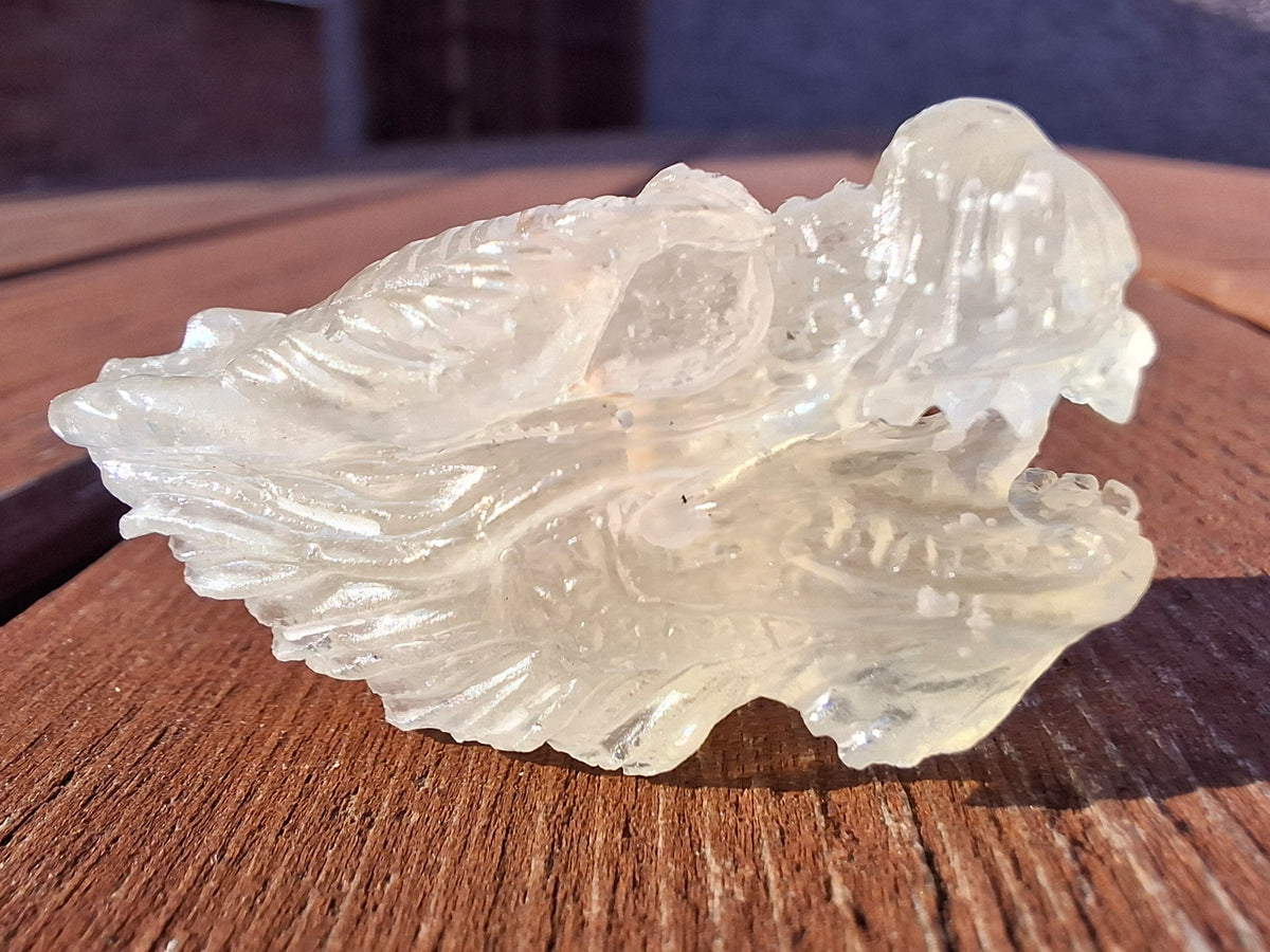 Libyan Desert Glass DRAGON HEAD carving, 9.66g, Tektite (Ref: Dragon 3)