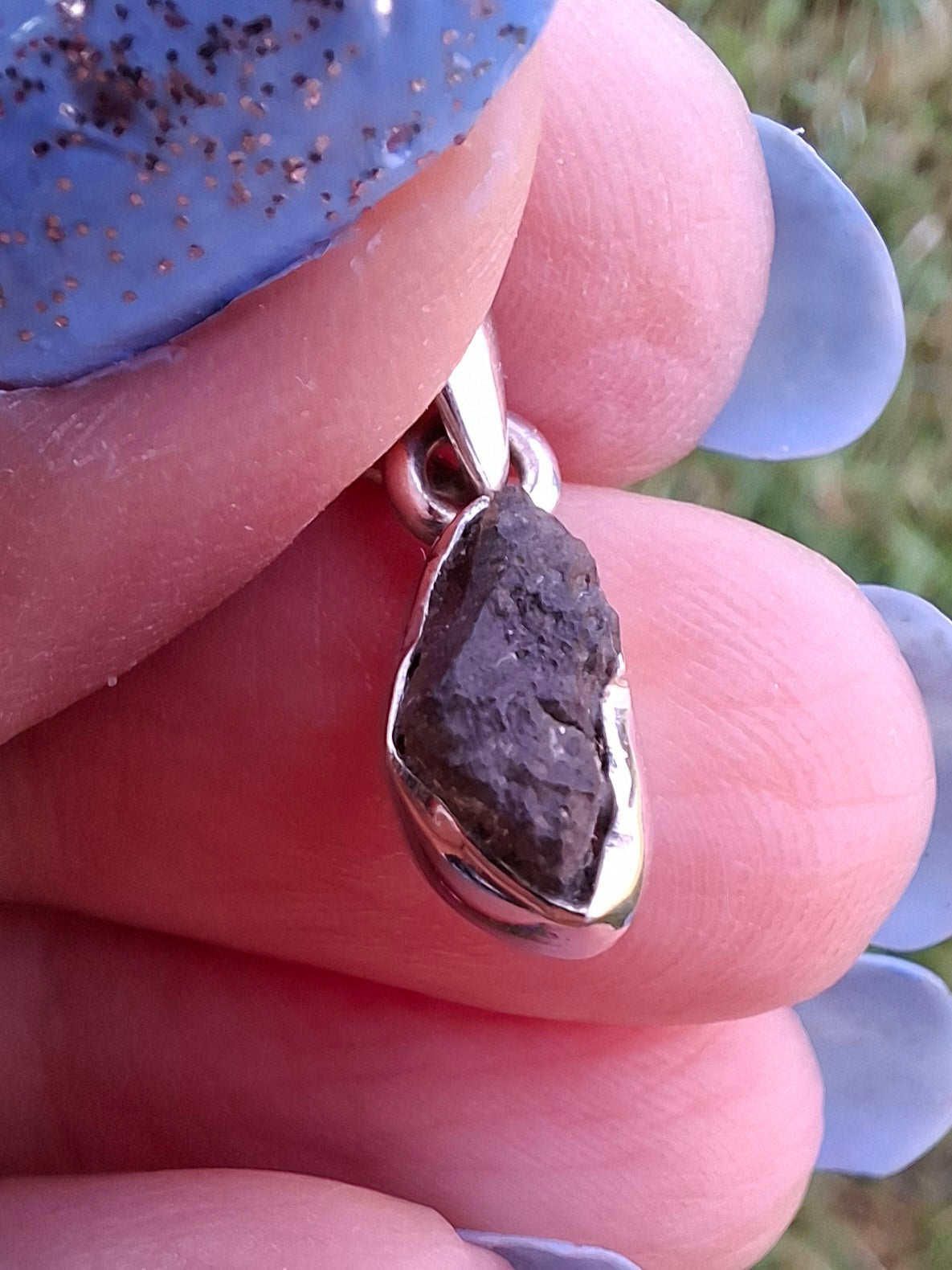 Moldavite Pendant, 925 Silver, Tektite (Ref:P41)