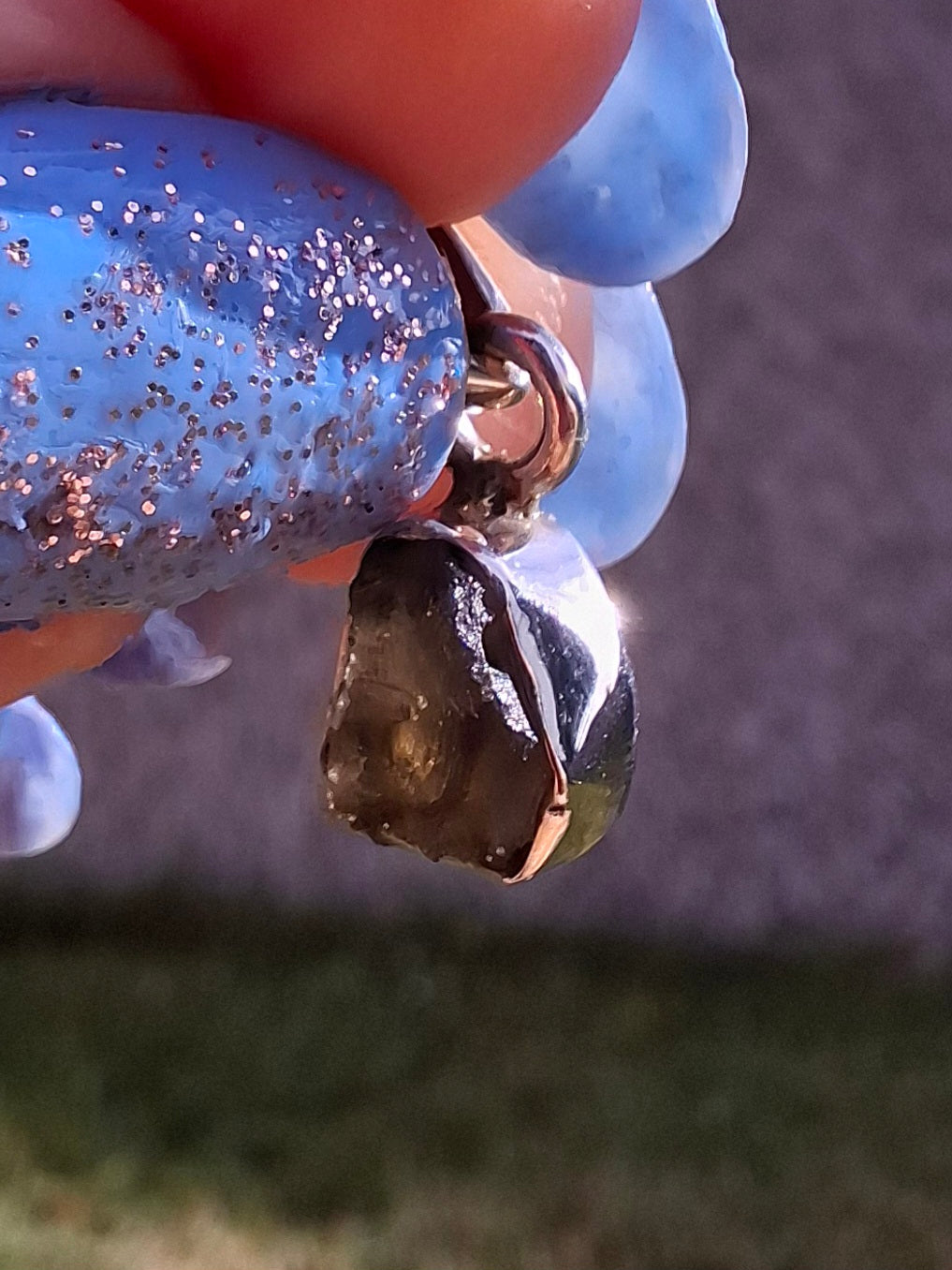 Moldavite Pendant, 925 Silver, Tektite (Ref: P56)