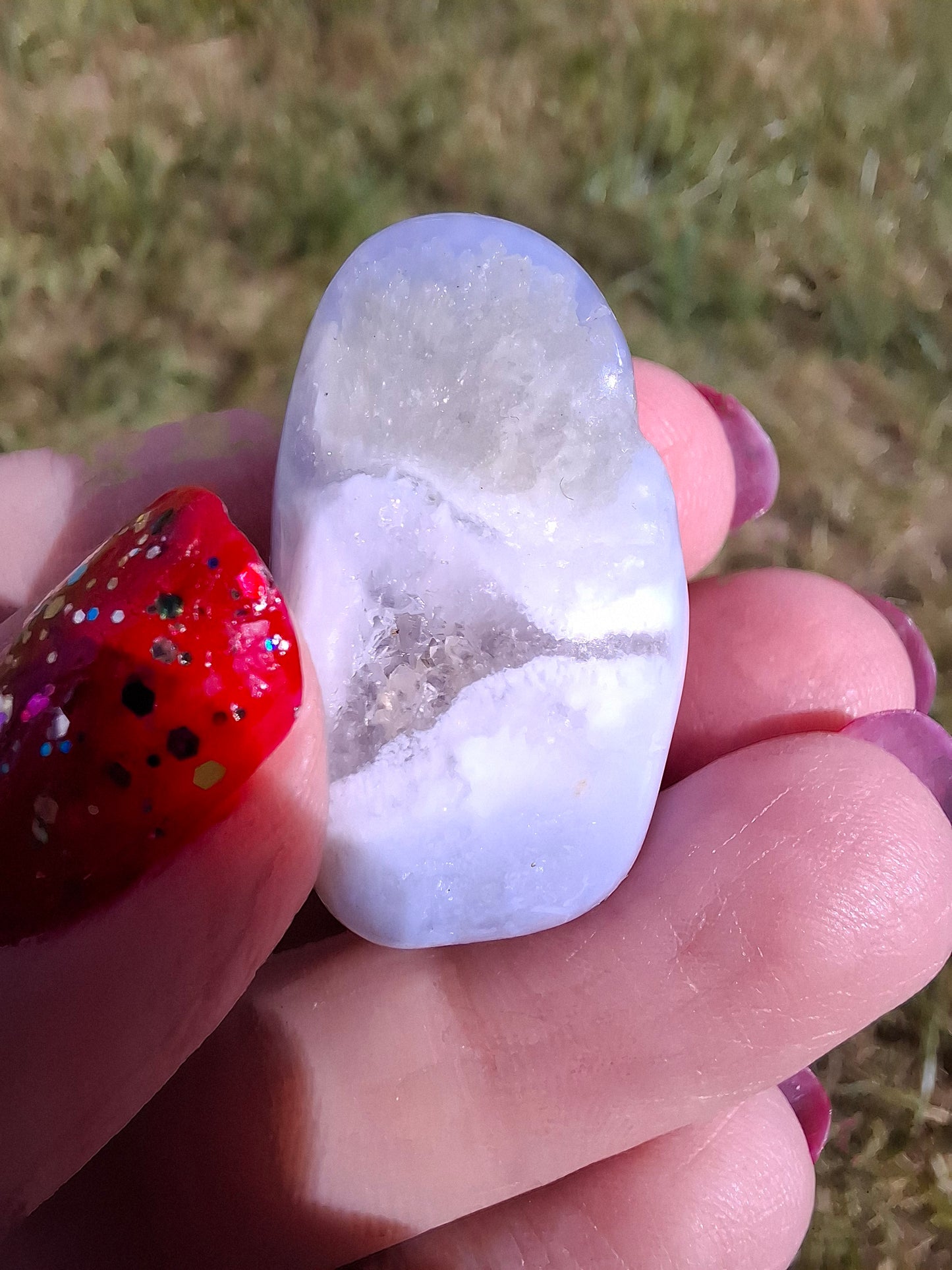 Blue Lace Agate, Tumble Stone, Crystal (Ref: T143)