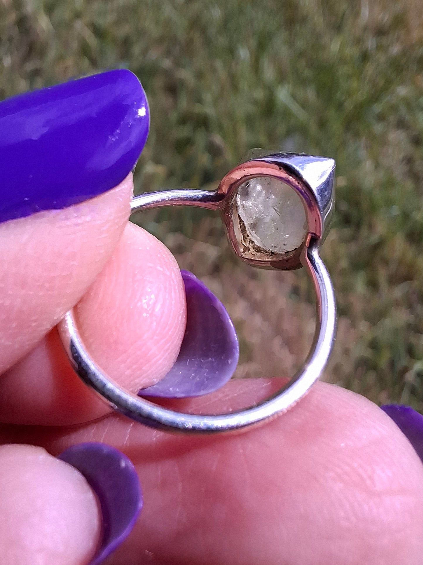 Libyan Desert Glass Ring, size large K/small L, 925 Silver, Tektite (Ref: LR17)
