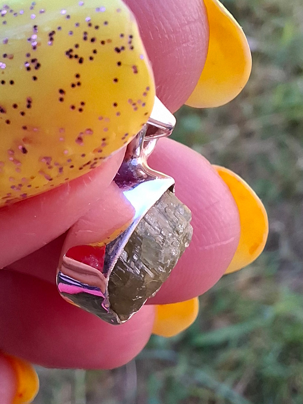 Green Tourmaline Pendant, 925 Silver, Crystal (Ref: GT6)