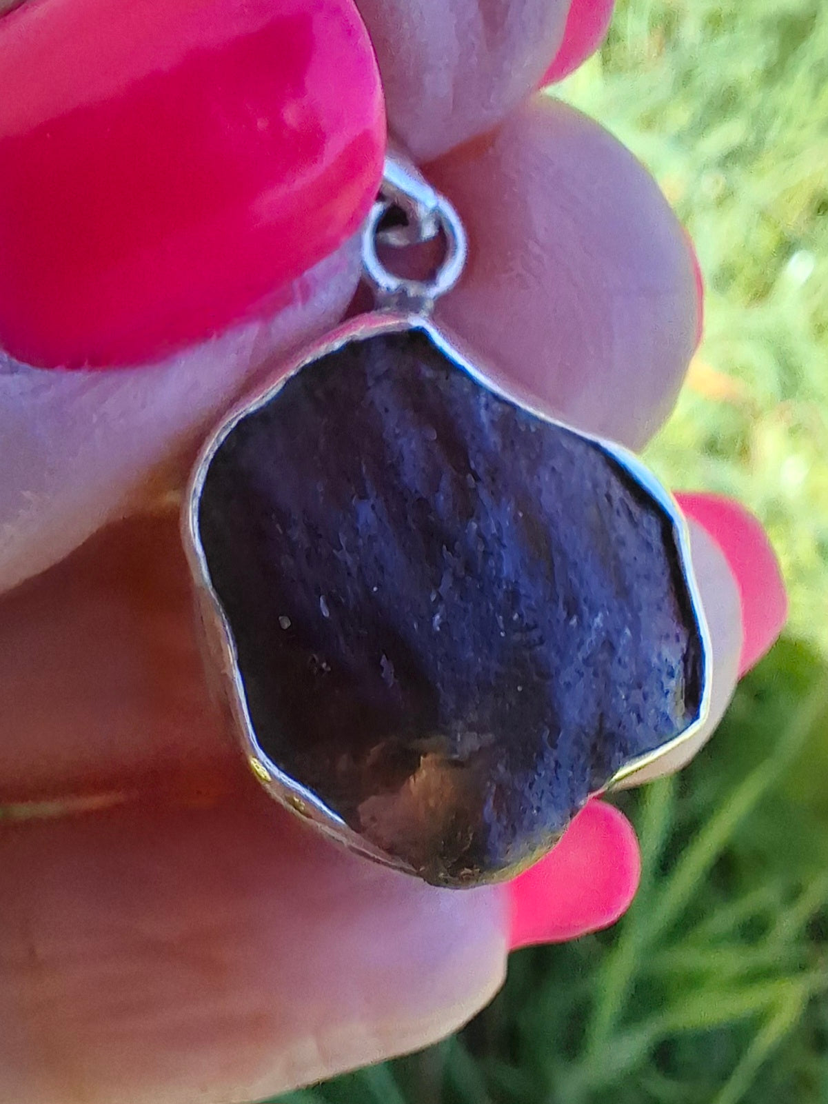 Moldavite Pendant, 925 Silver, Tektite (Ref: P436)