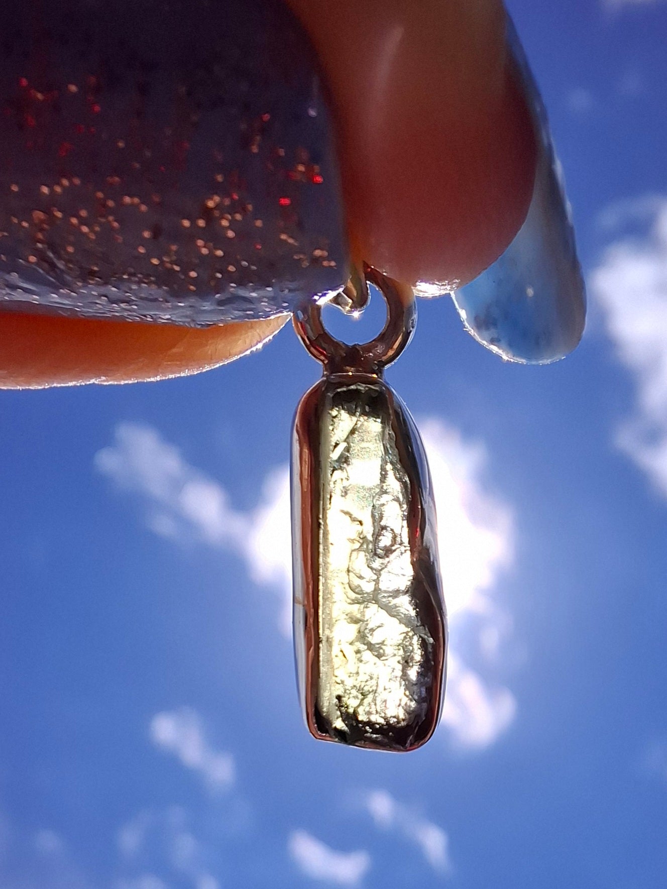 Moldavite Pendant, 925 Silver, Tektite (Ref: P77)