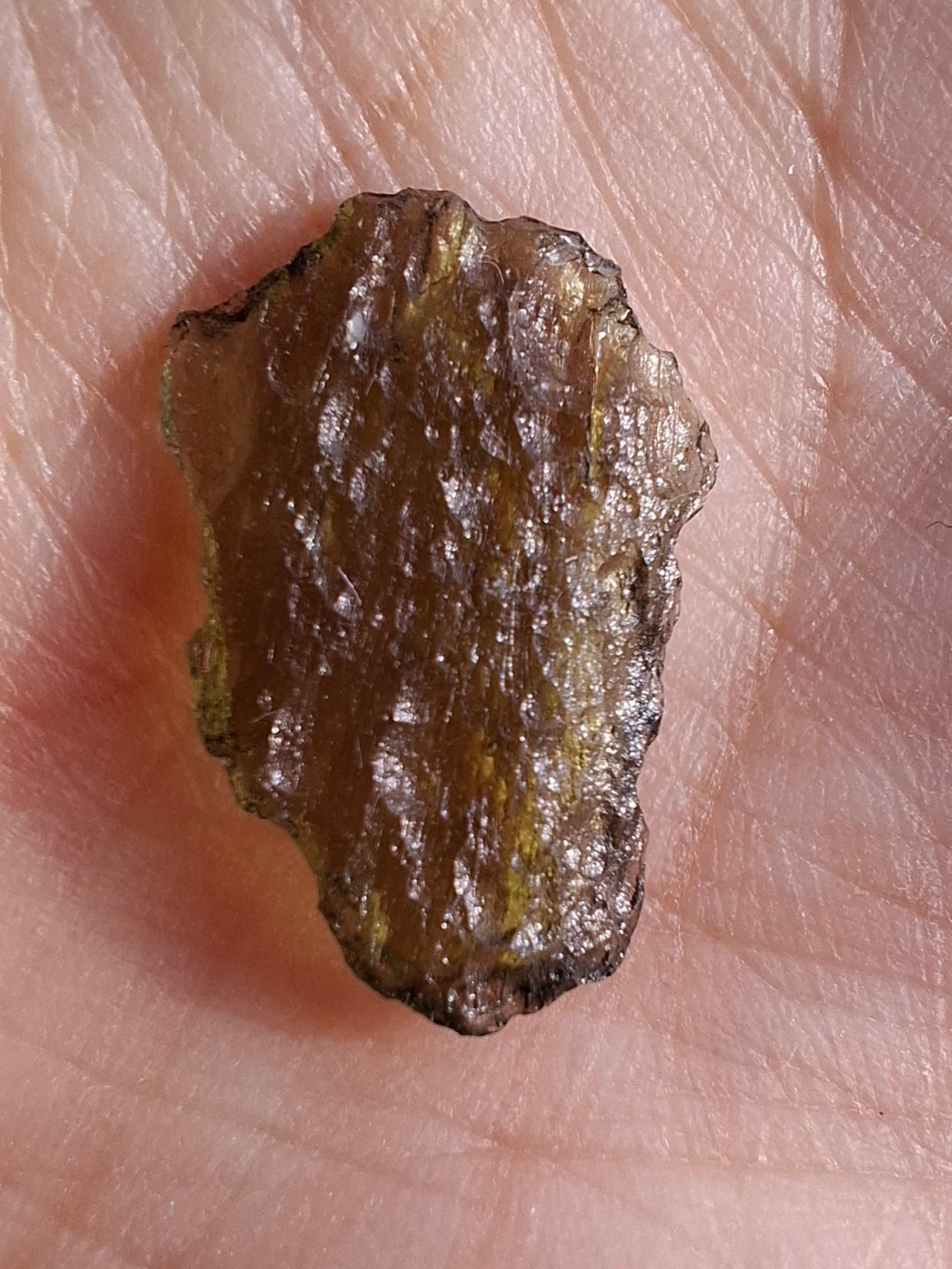 Moldavite Piece, 0.74g, Tektite (Ref: 1378)