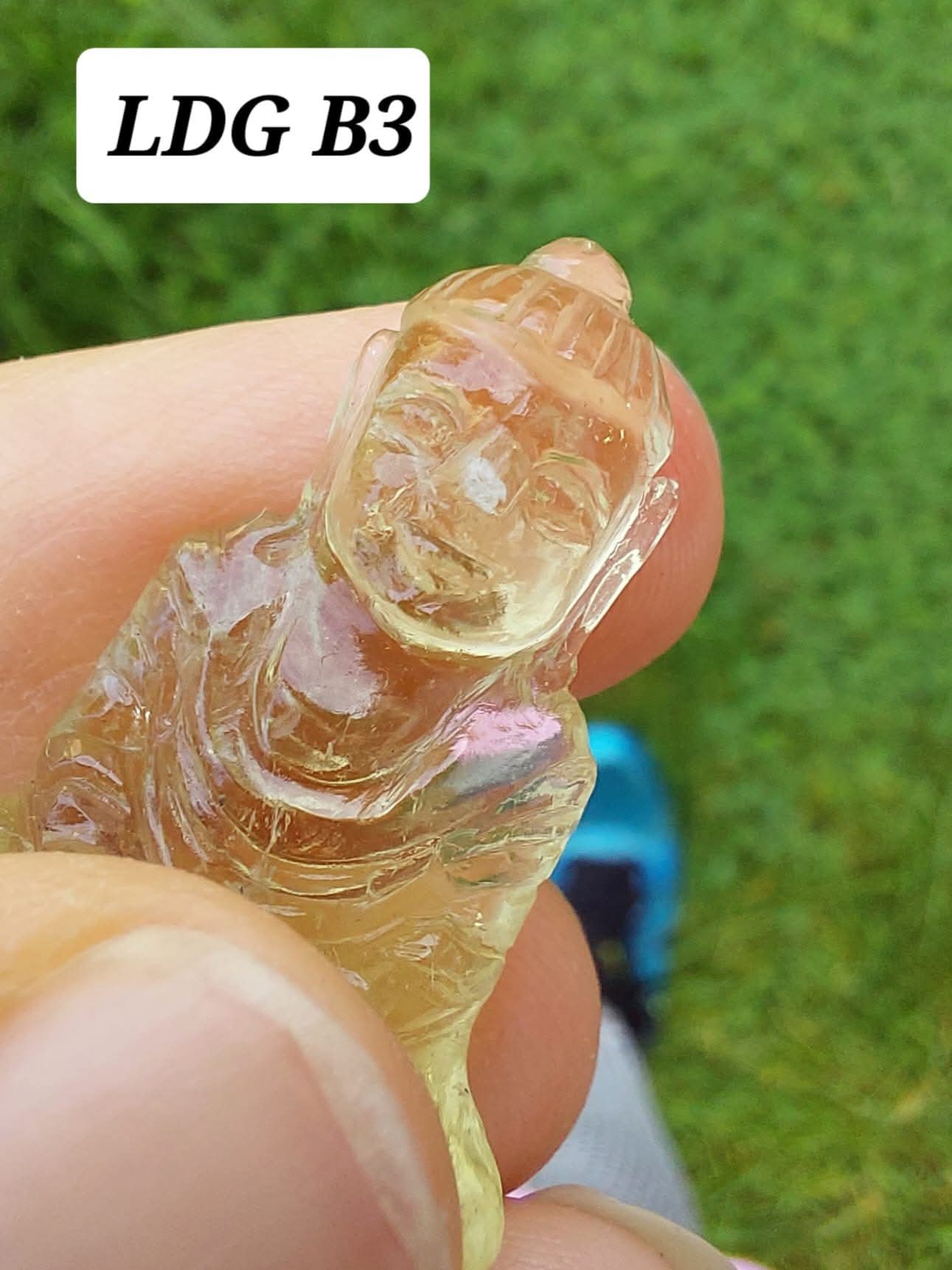 Libyan Desert Glass BUDDHA Carving, 6.80g, Tektite (Ref: LDG B3)