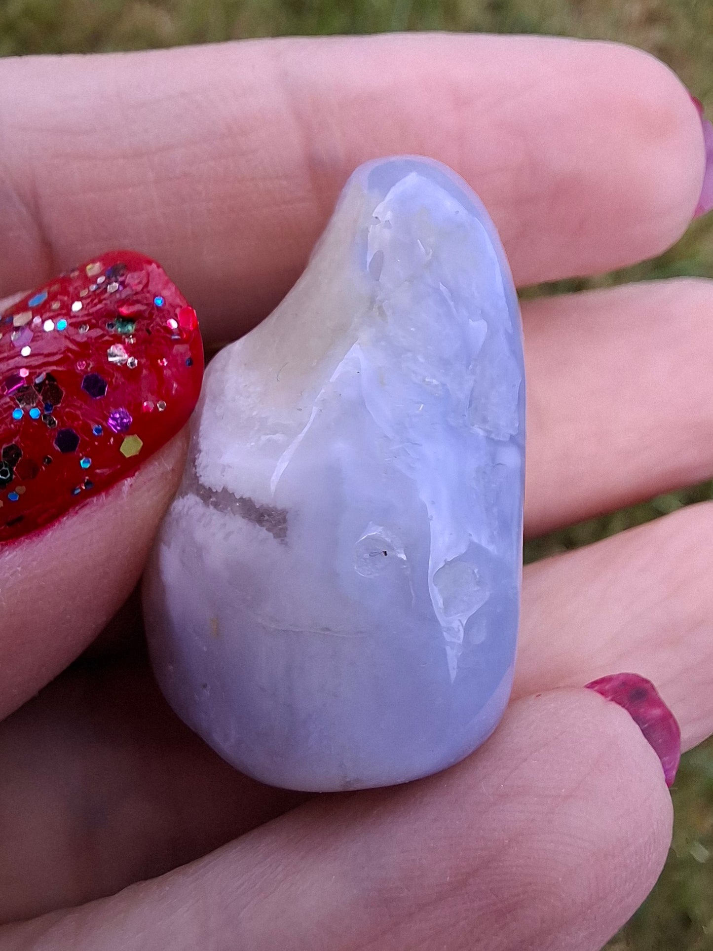 Blue Lace Agate, Tumble Stone, Crystal (Ref: T143)