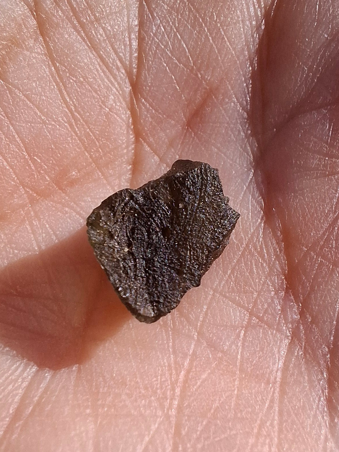 Moldavite Piece, 0.72g, Tektite (Ref: 1443)