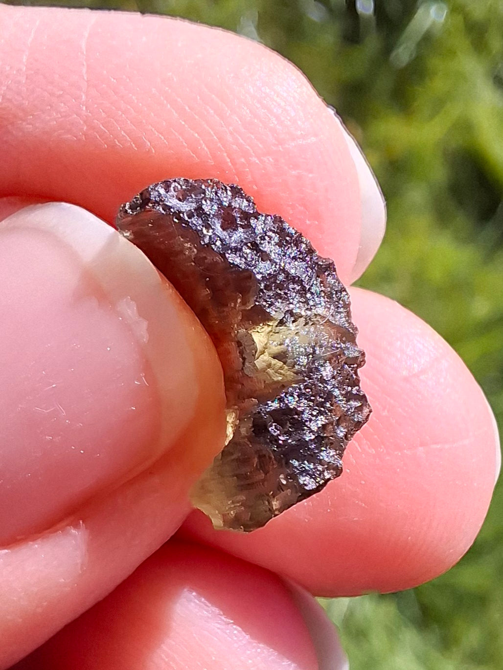 DRILLED, Moldavite Piece, 0.77g, Tektite (Ref: D29)