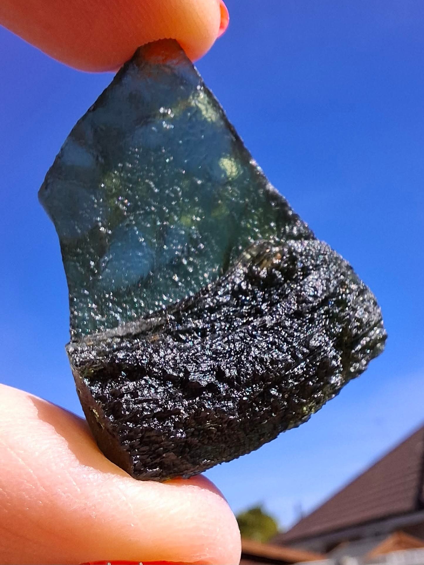 Moldavite Piece, SLAVCE, 13.52g, Tektite (Ref: 1178)