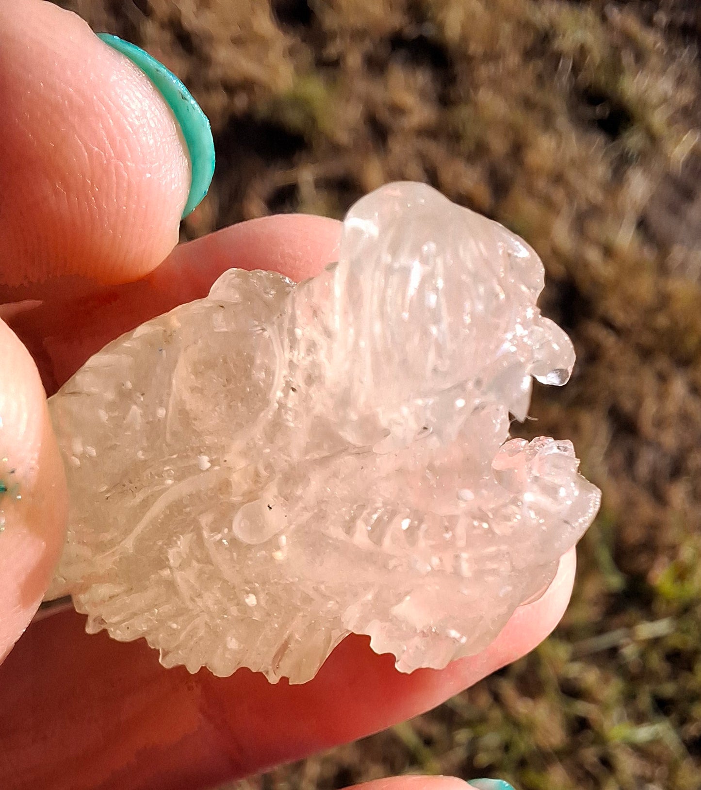 Libyan Desert Glass DRAGON HEAD carving, 9.66g, Tektite (Ref: Dragon 3)