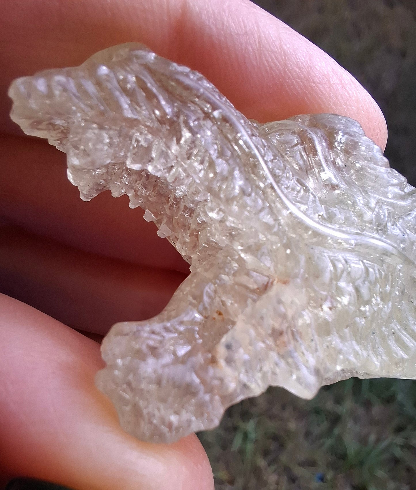 Libyan Desert Glass DRAGON HEAD carving, 22.42g, Tektite (Ref: Dragon 2)