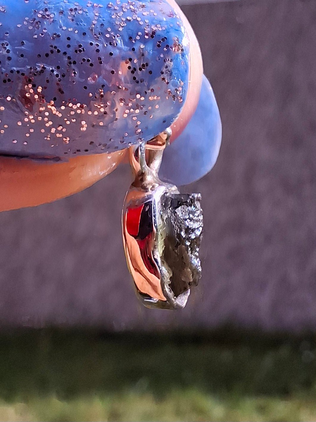 Moldavite Pendant, 925 Silver, Tektite (Ref: P39)