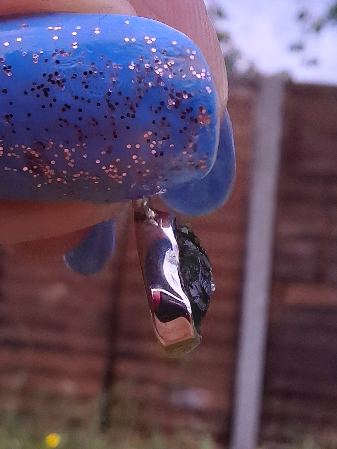 Moldavite Pendant, 925 Silver, Tektite (Ref: P68)