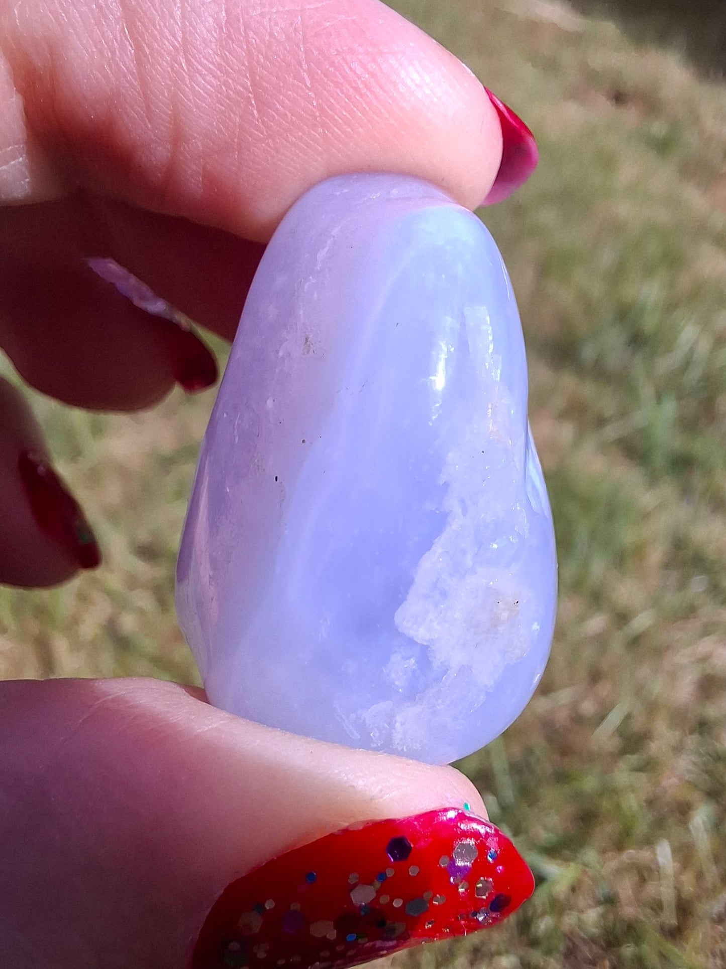 Blue Lace Agate, Tumble Stone, Crystal (Ref: T145)