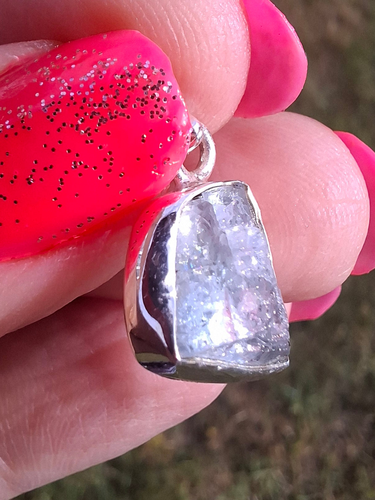 Aquamarine Pendant, 925 Silver, Crystal (Ref: AQ19)