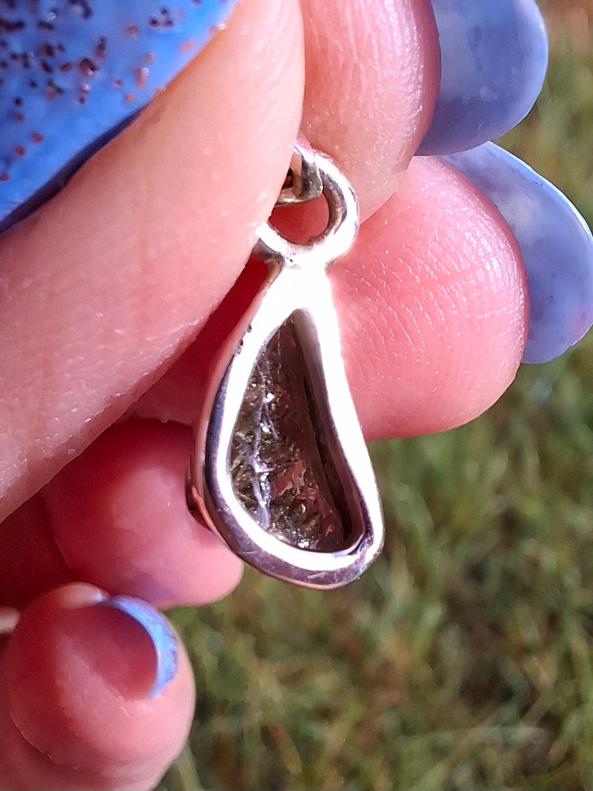 Moldavite Pendant, 925 Silver, Tektite (Ref: P33)