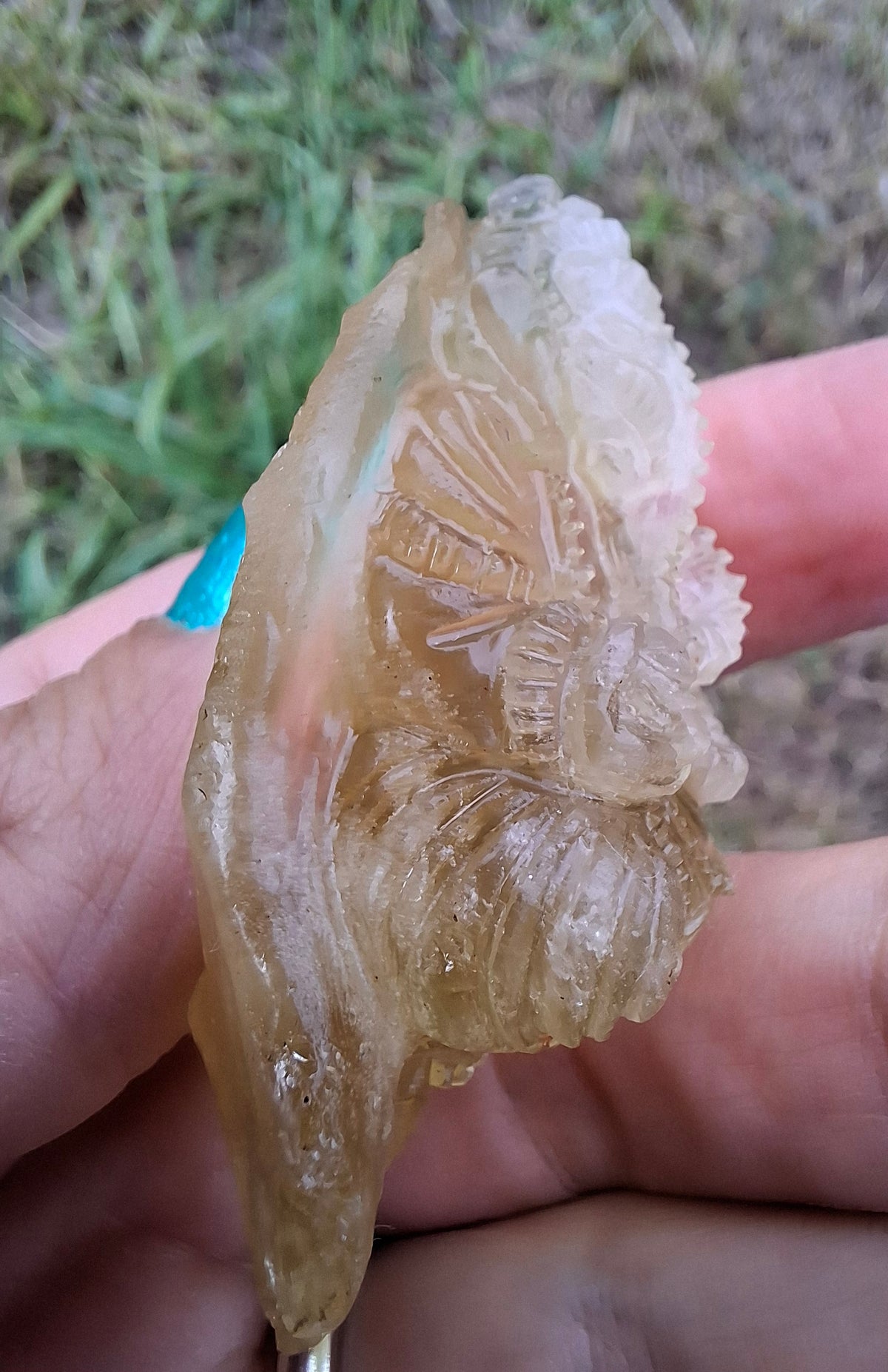 Libyan Desert Glass carving, GANESHA, 26.47g, Tektite (Ref: Ganesha1)
