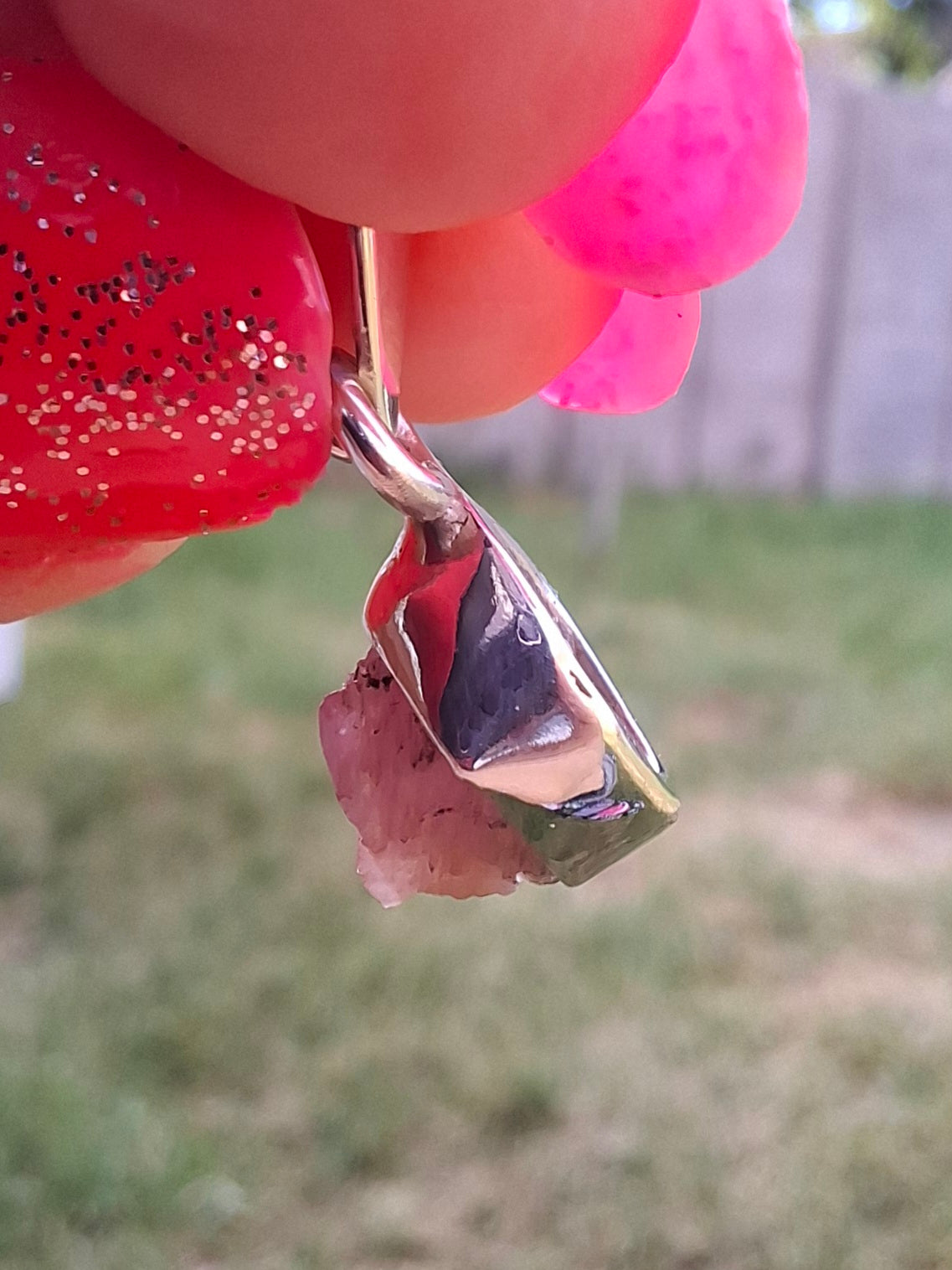 Pink Tourmaline Pendant, 925 Silver, Crystal (Ref: PT79)