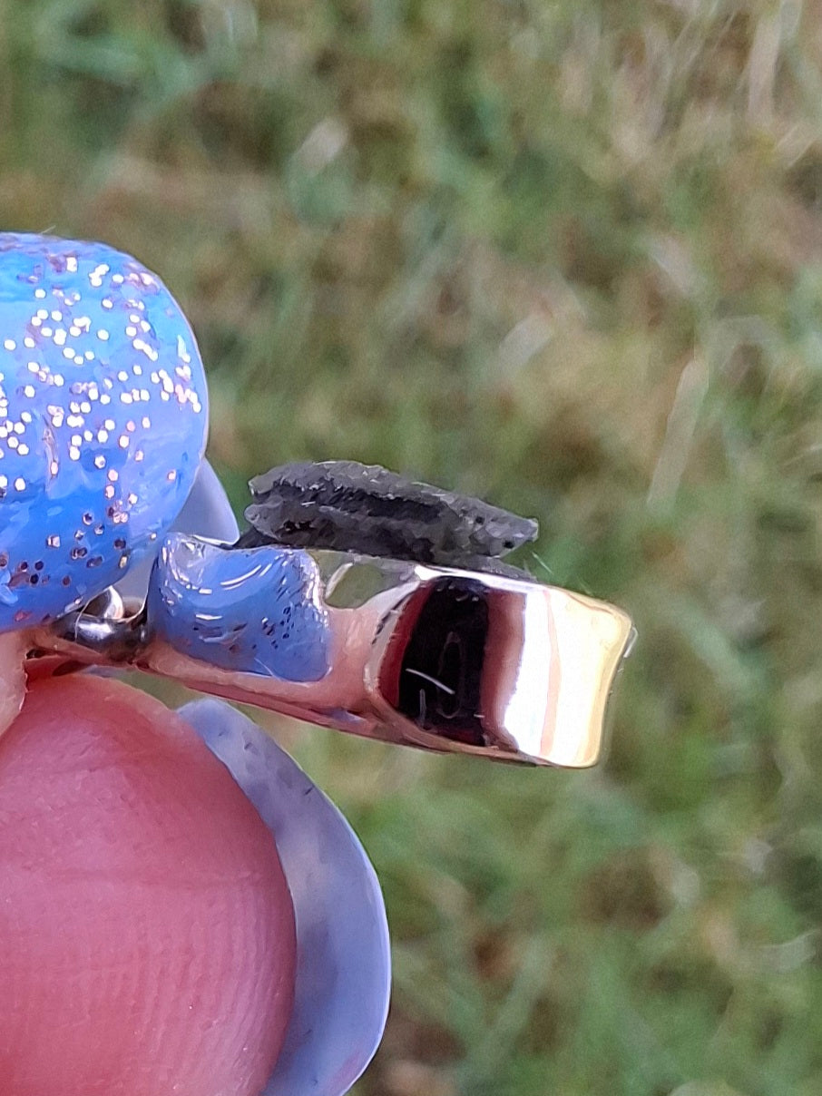Moldavite Pendant, 925 Silver, Tektite (Ref: P47)