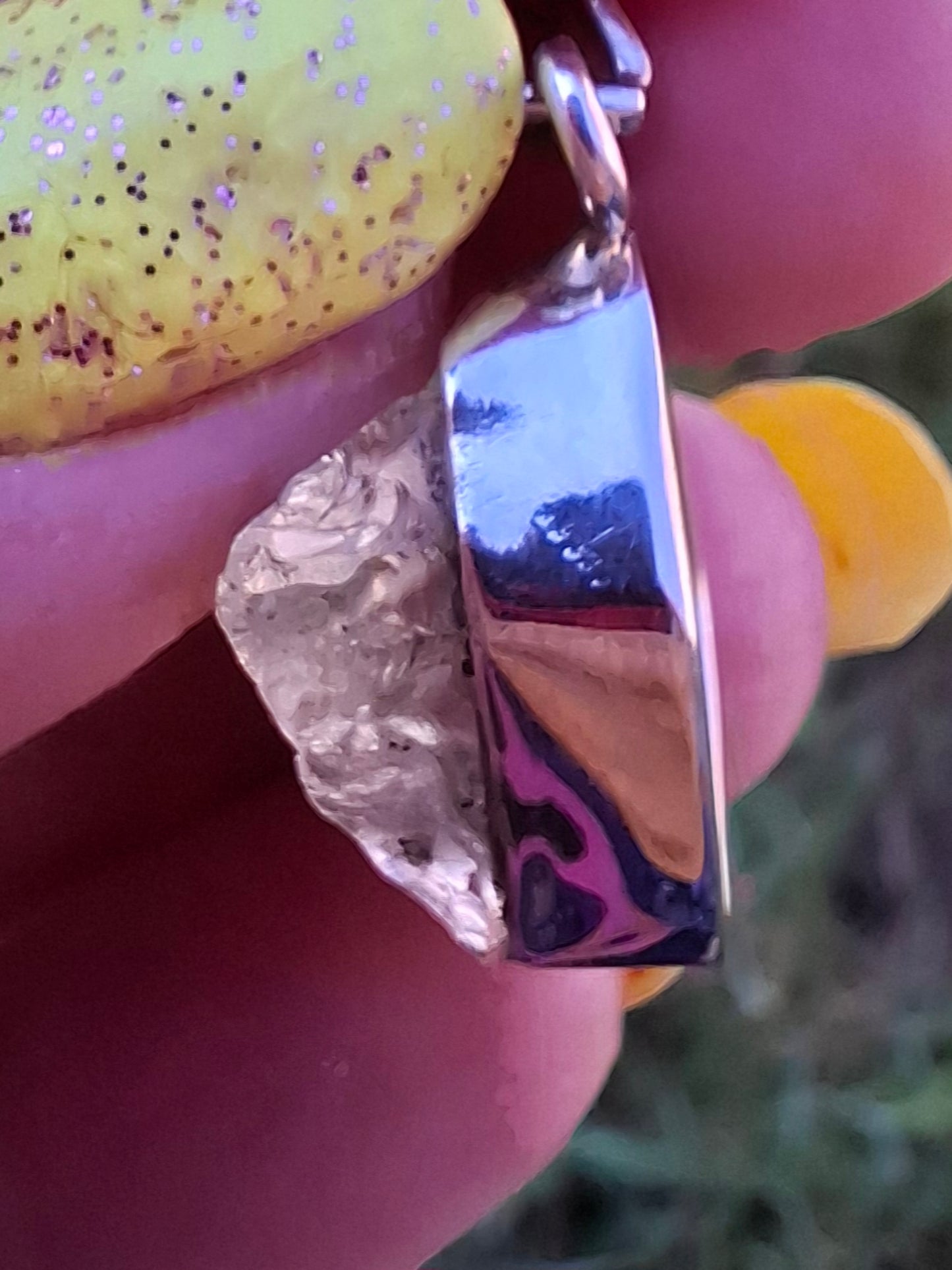 Libyan Desert Glass Pendant, 925 Silver, Tektite (Ref: LP113)