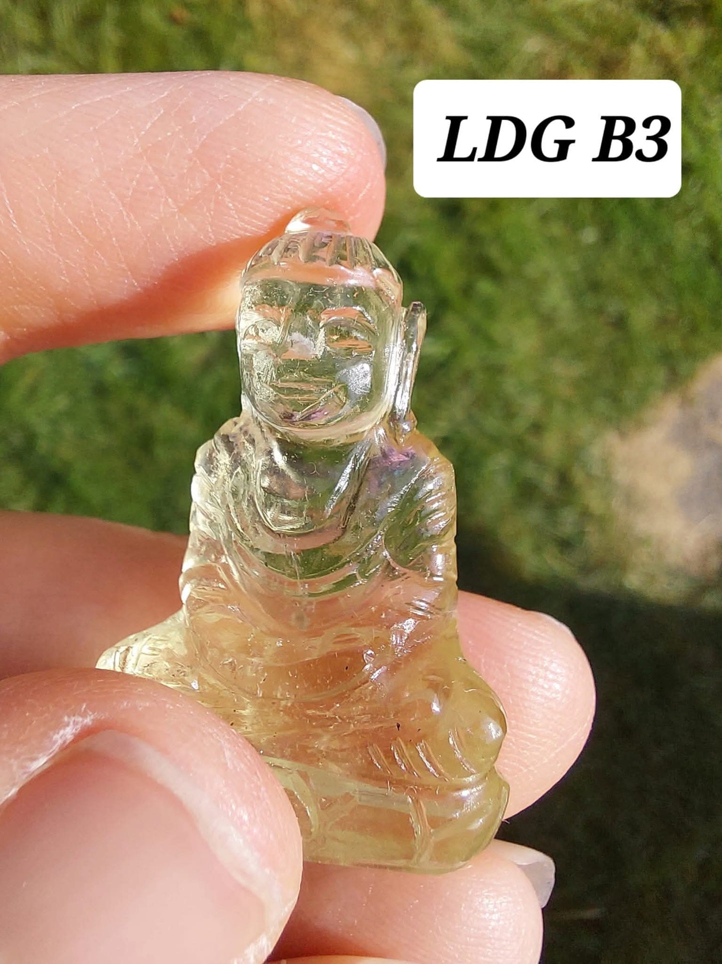 Libyan Desert Glass BUDDHA Carving, 6.80g, Tektite (Ref: LDG B3)