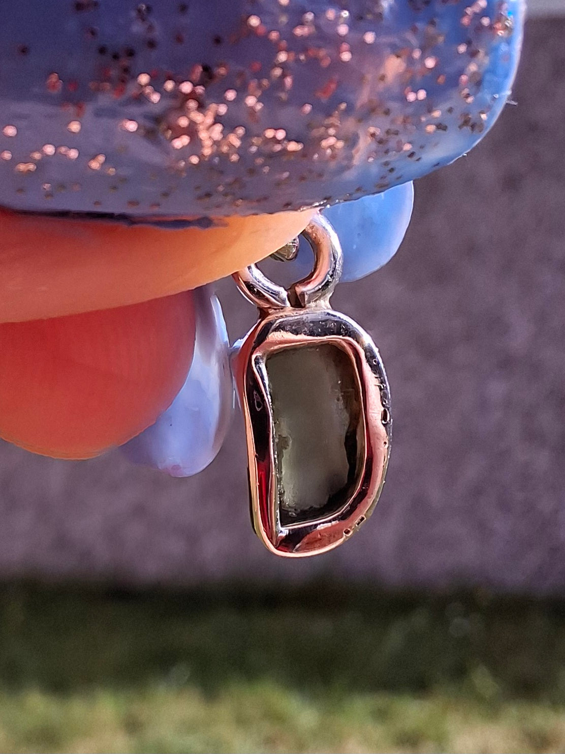 Moldavite Pendant, 925 Silver, Tektite (Ref: P39)