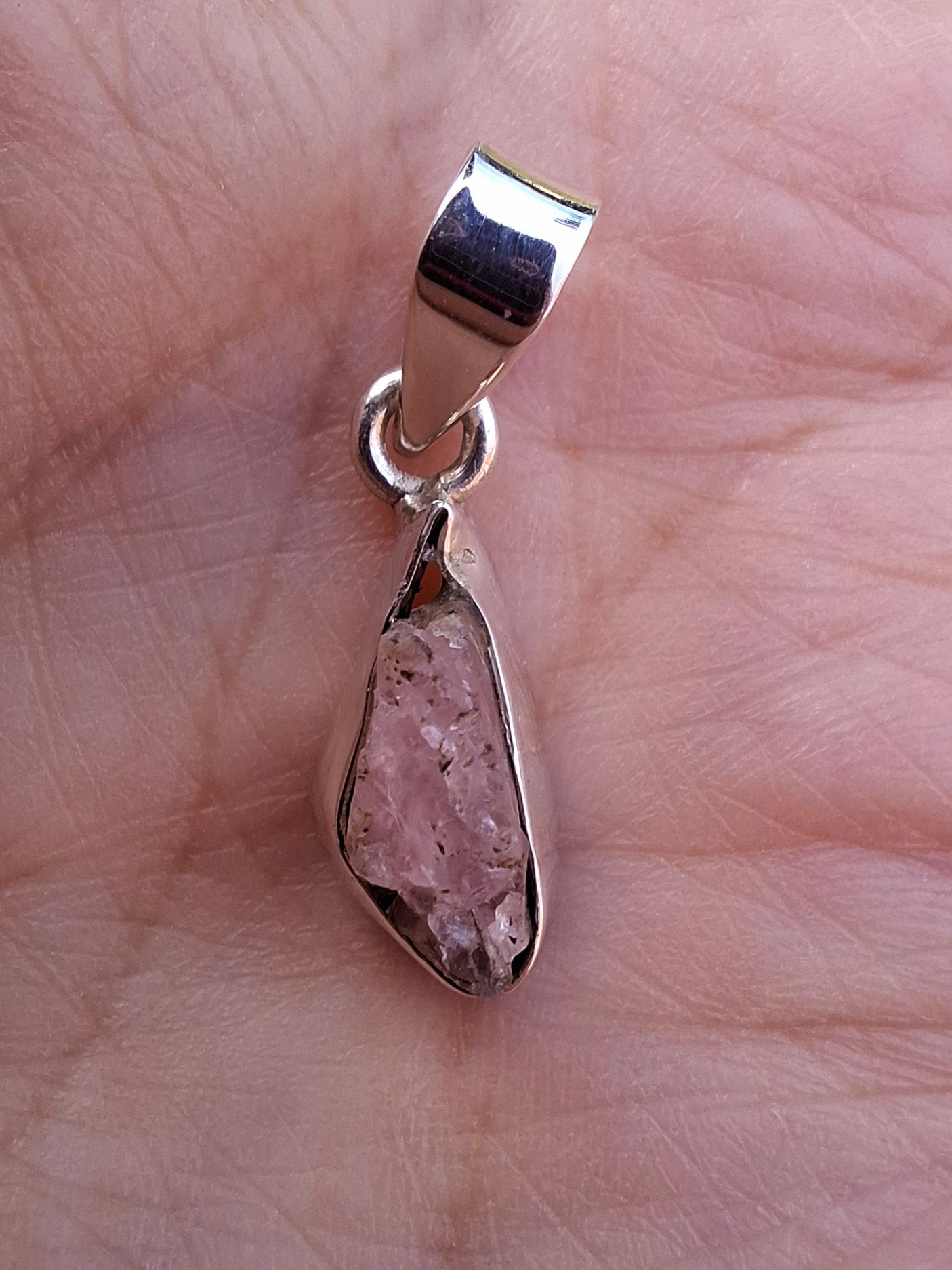 Pink Tourmaline Pendant, 925 Silver, Crystal (Ref: PT80)