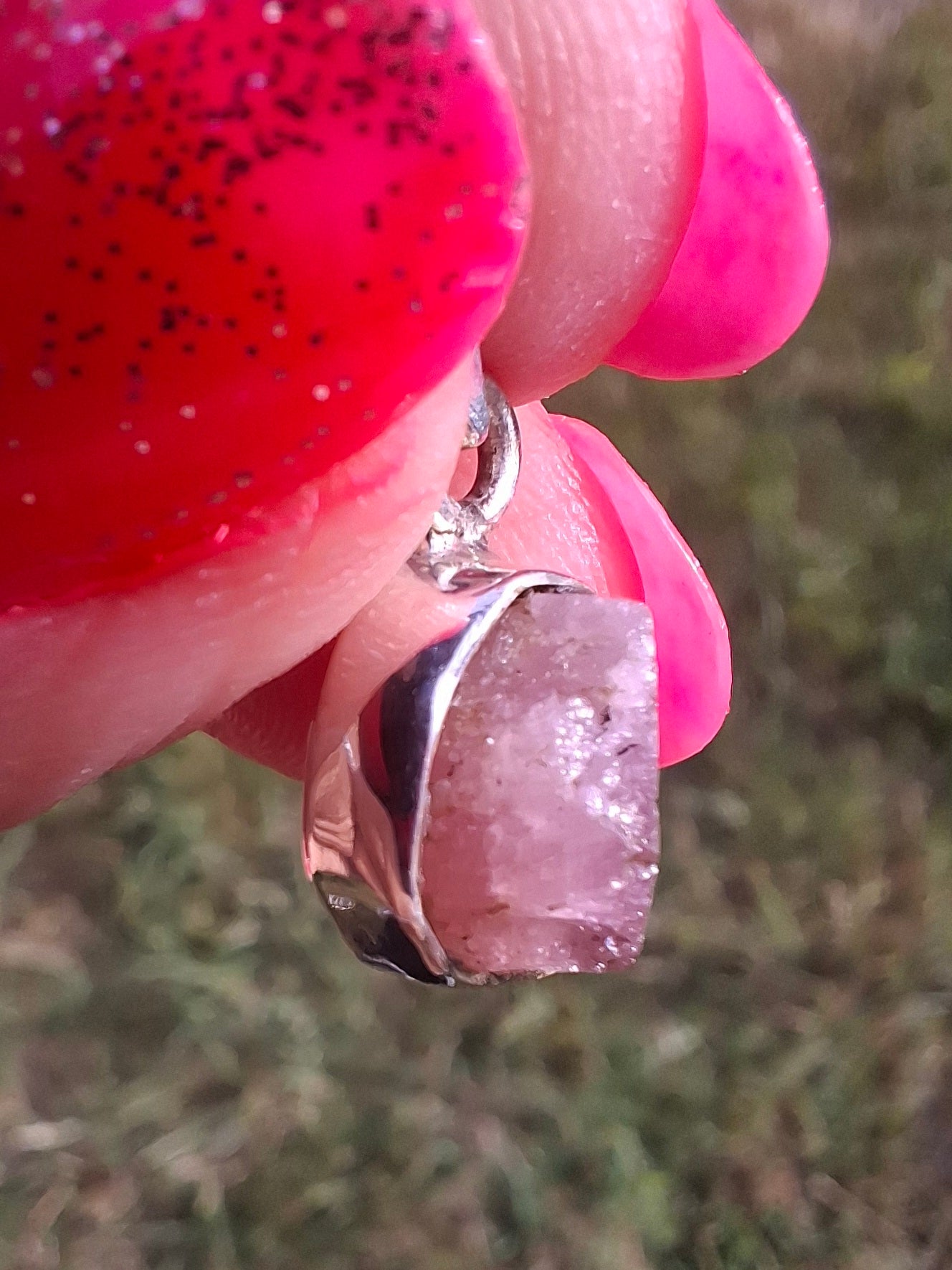 Pink Tourmaline Pendant, 925 Silver, Crystal (Ref: PT90)