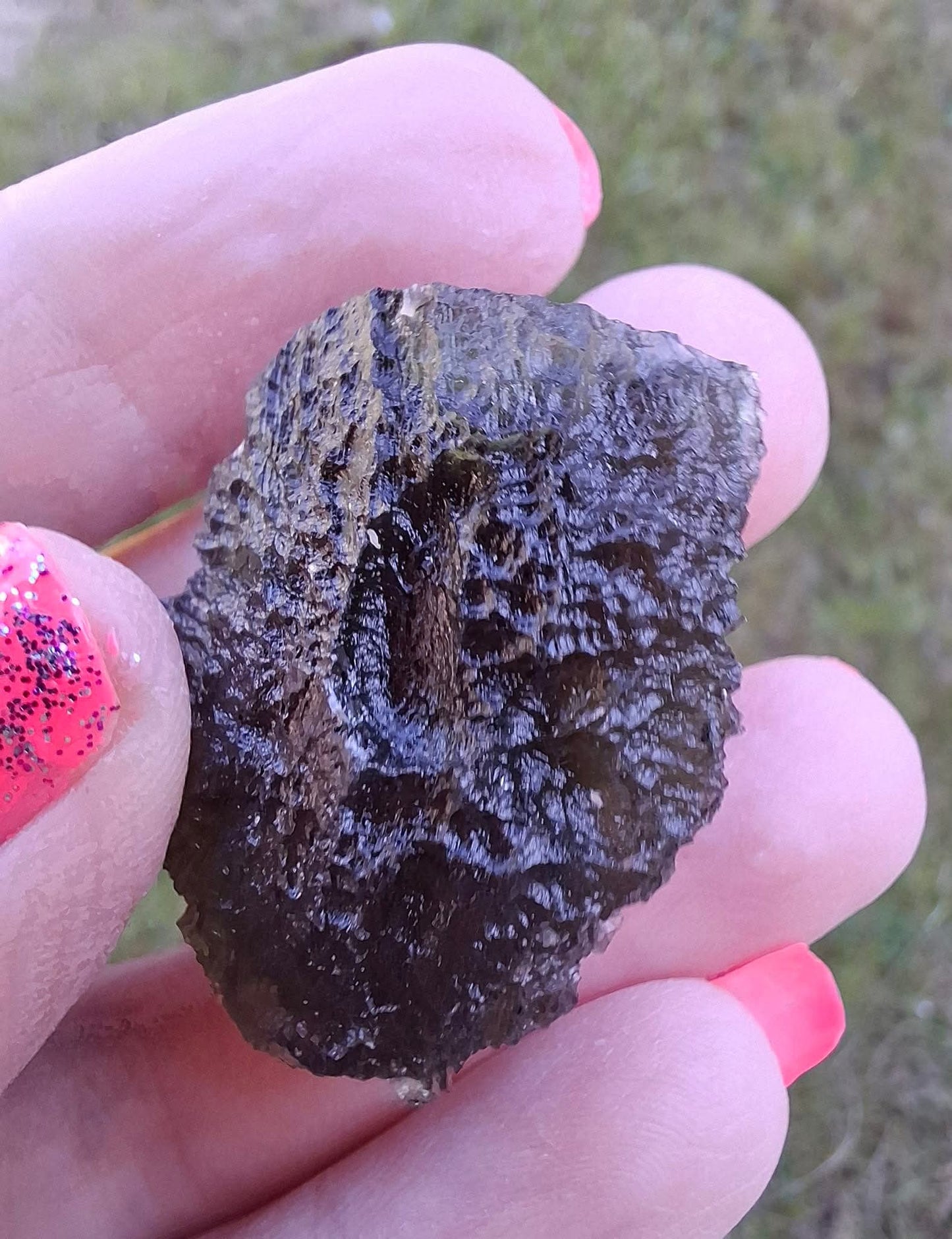 Moldavite Piece, CHLUM MAROUSKOVO POLE, 15.55g, Tektite (Ref: 1180)