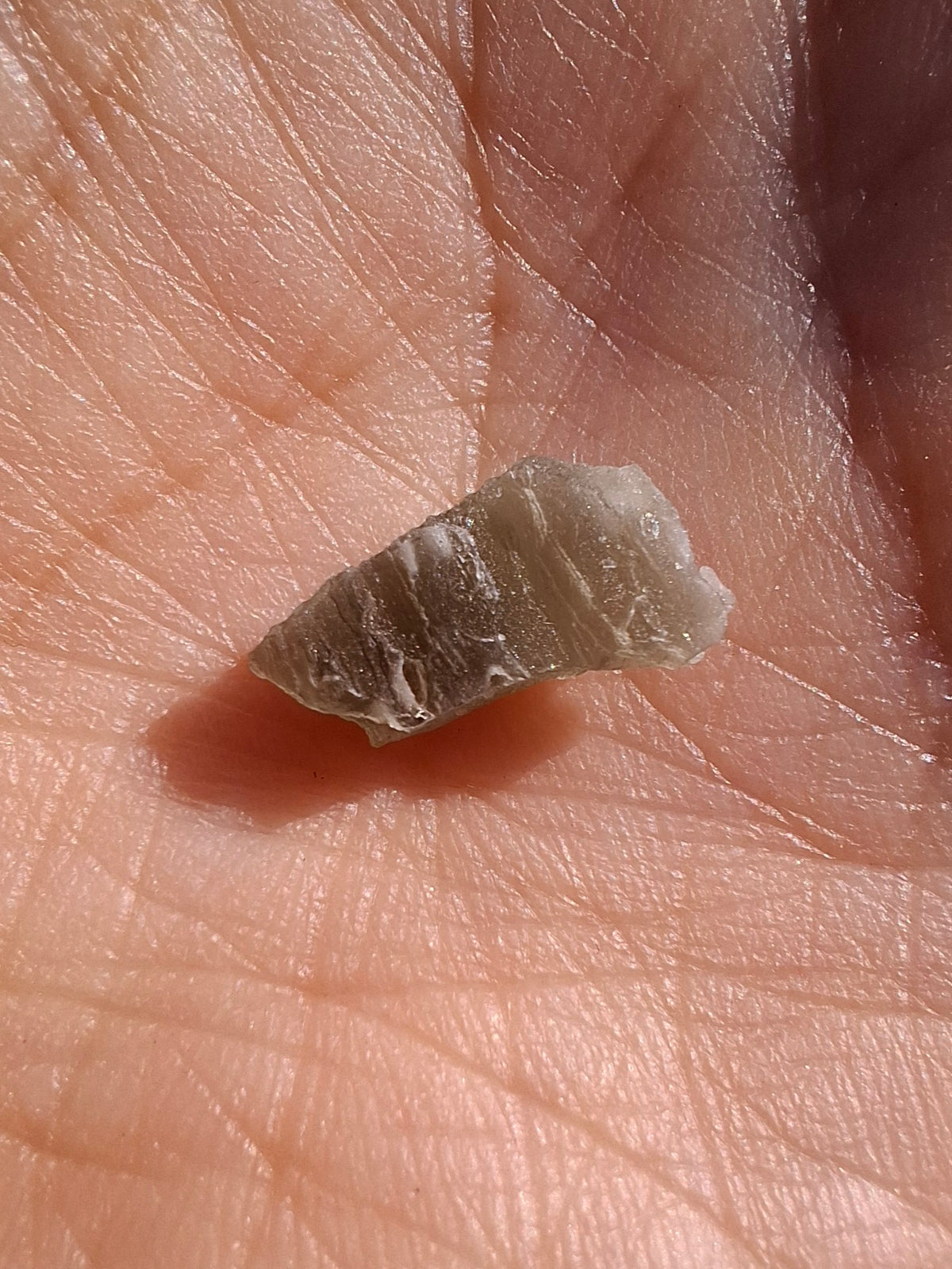 Moldavite Piece, SNOWFLAKE, FROSTED, BRUSNA, 0.32g, Tektite (Ref: 1505)