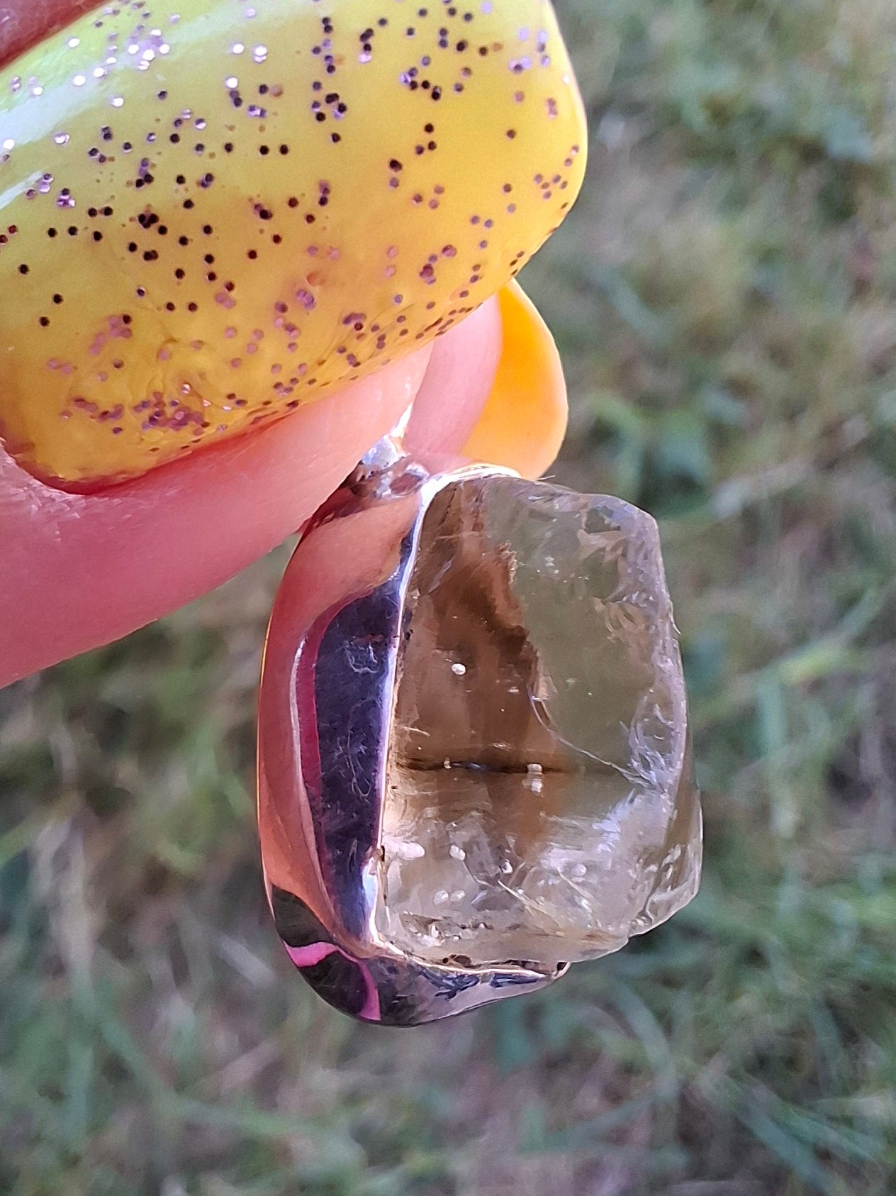 Libyan Desert Glass Pendant, 925 Silver, Tektite (Ref: LP105)