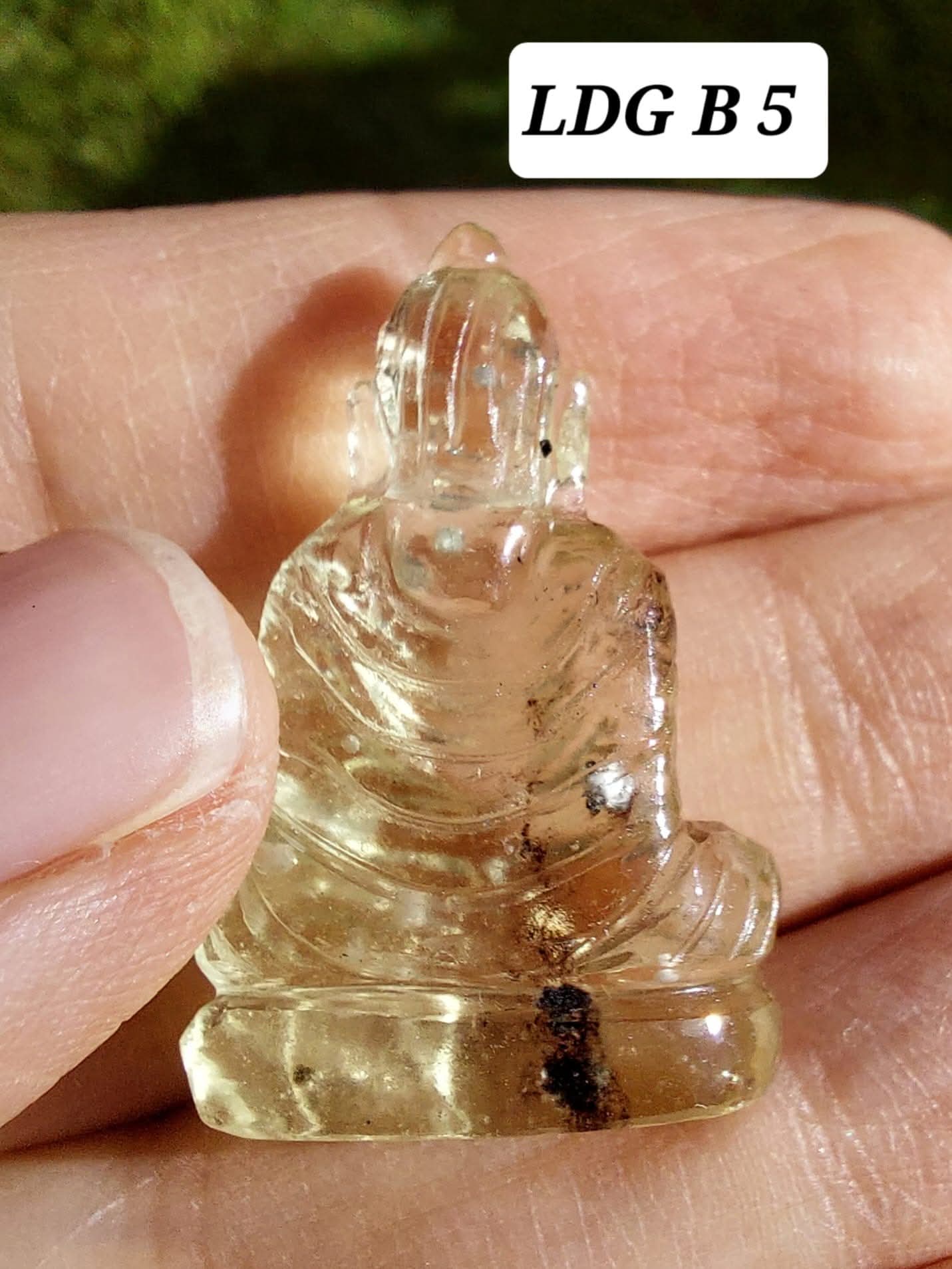 Libyan Desert Glass BUDDHA Carving, 4.61g, Tektite (Ref: LDG B5)