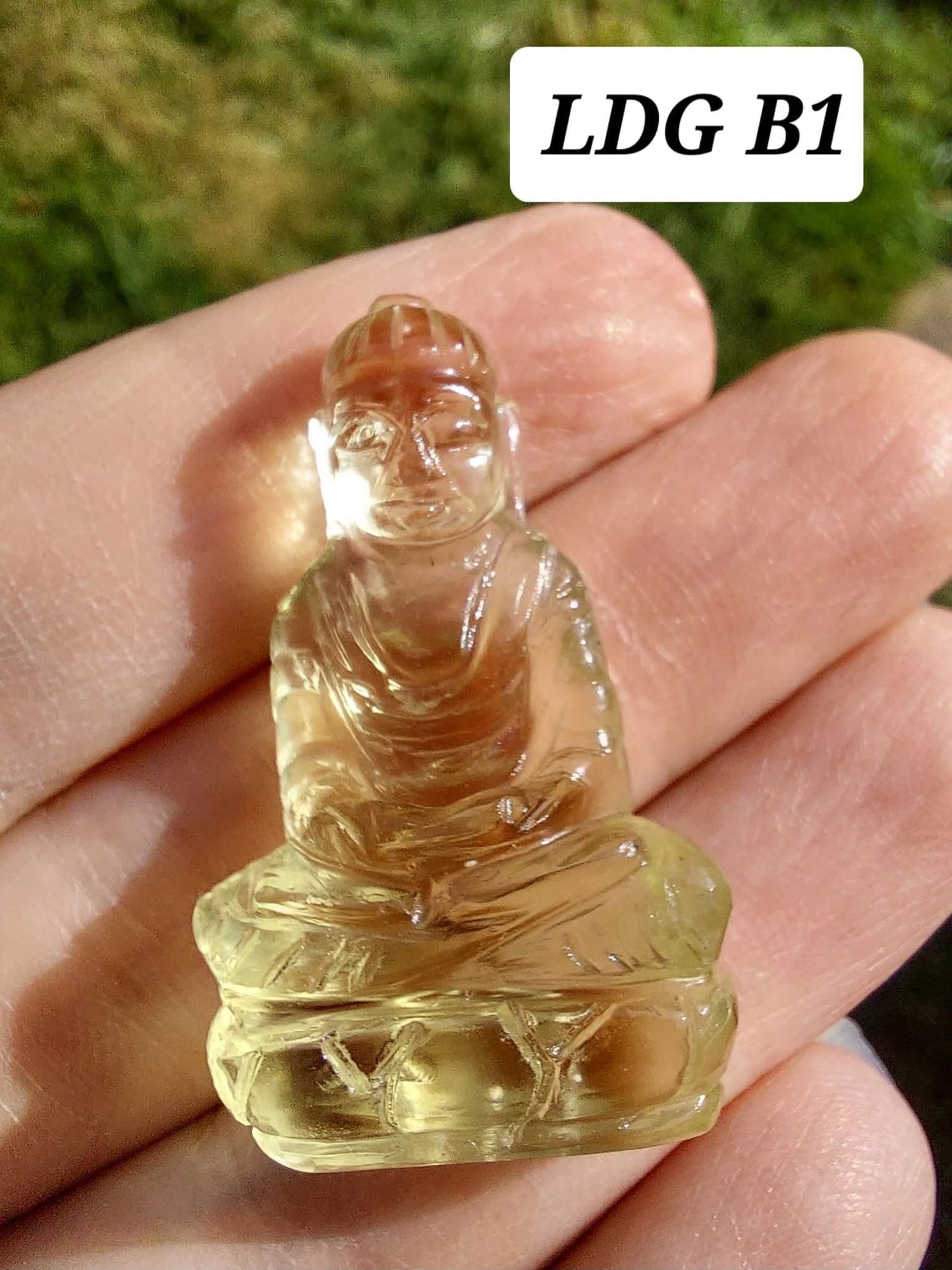 Libyan Desert Glass BUDDHA carving, 7.26g, Tektite (Ref: LDG B1)