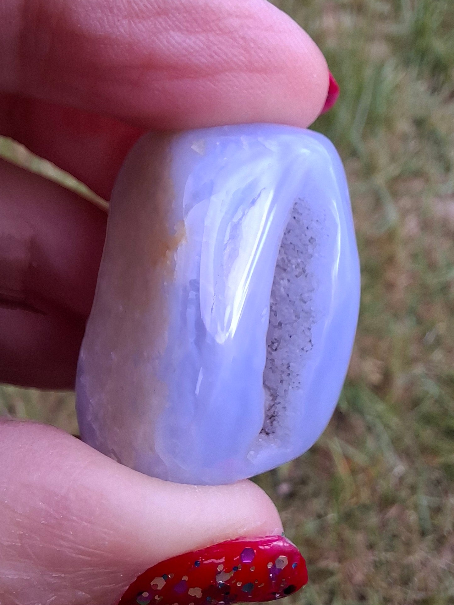 Blue Lace Agate, Tumble Stone, Crystal (Ref: T138)