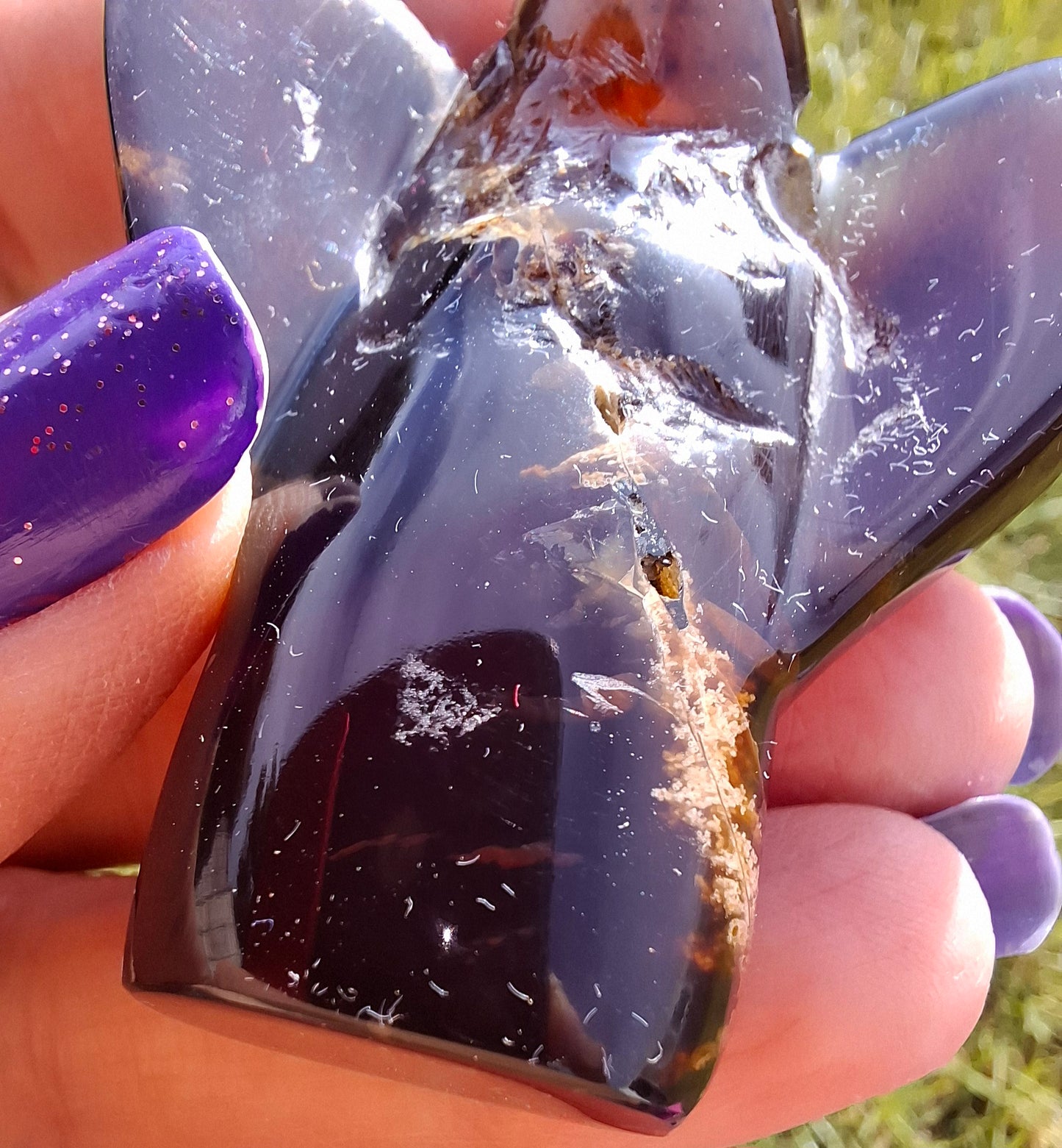 Red Amber Angel, 26.36g, carving, Fossil (Ref: AA1)