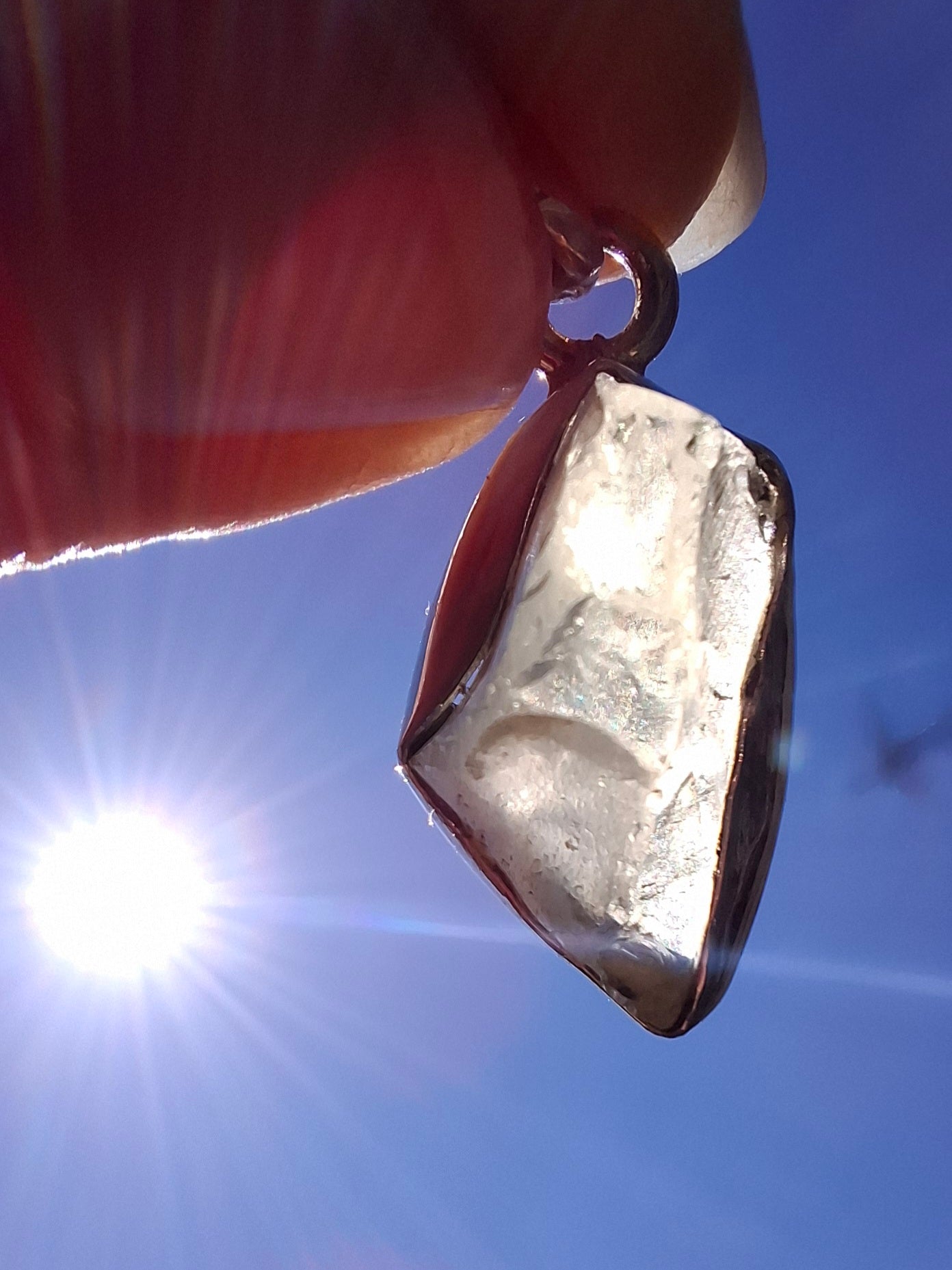 Libyan Desert Glass Pendant, 925 Silver, Tektite (Ref: LP97)
