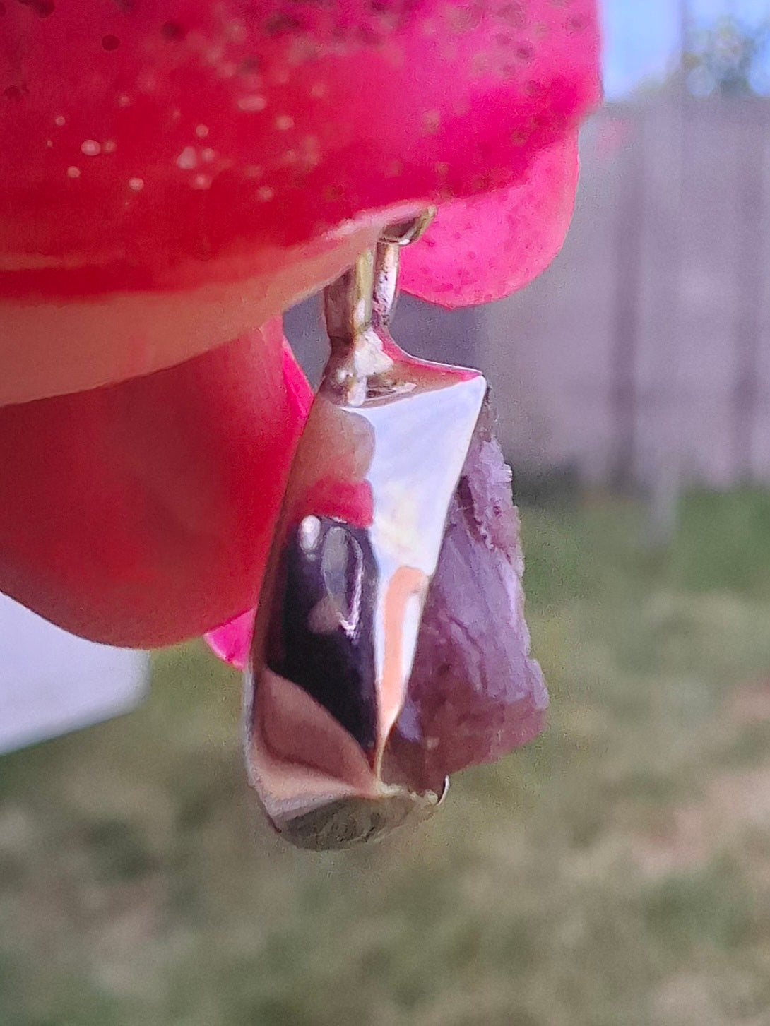Pink Tourmaline Pendant, 925 Silver, Crystal (Ref: PT73)