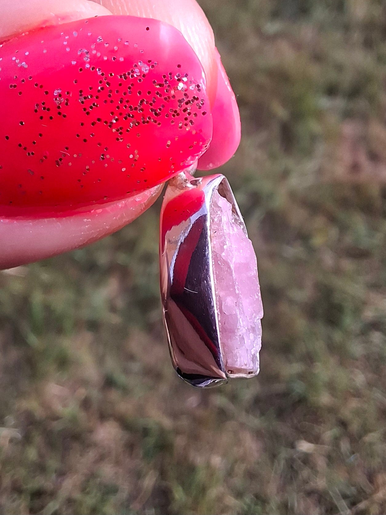 Pink Tourmaline Pendant, 925 Silver, Crystal (Ref: PT54)