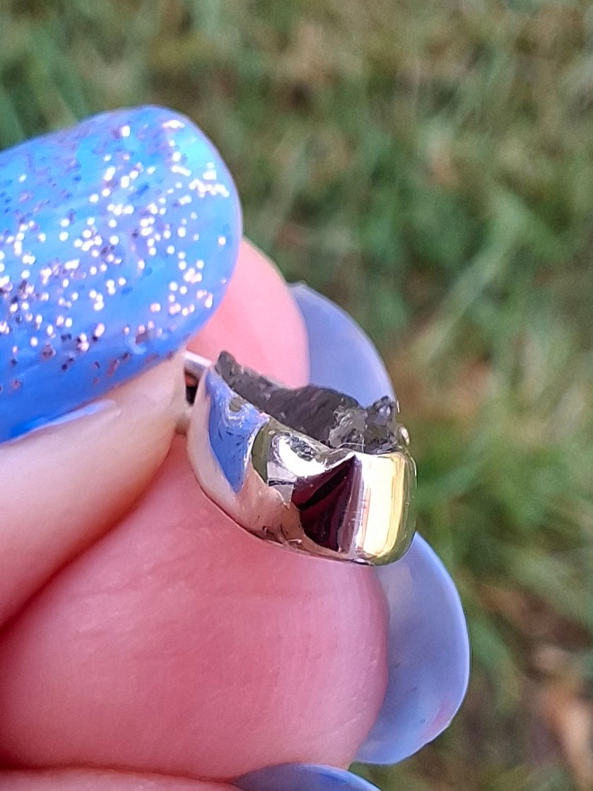 Moldavite Pendant, 925 Silver, Tektite (Ref: P43)