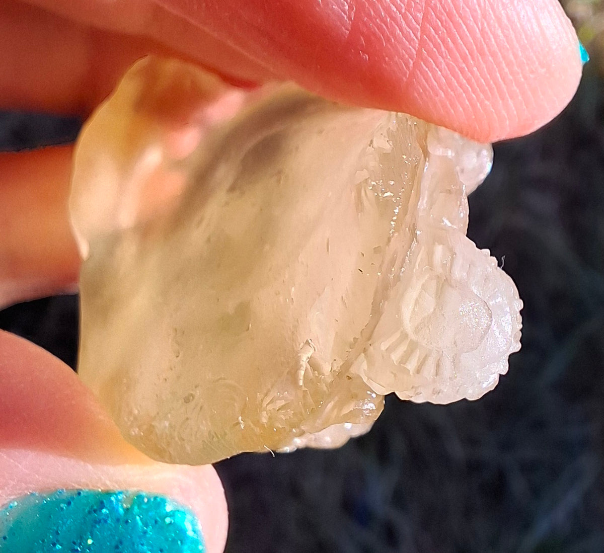 Libyan Desert Glass carving, GANESHA, 26.47g, Tektite (Ref: Ganesha1)